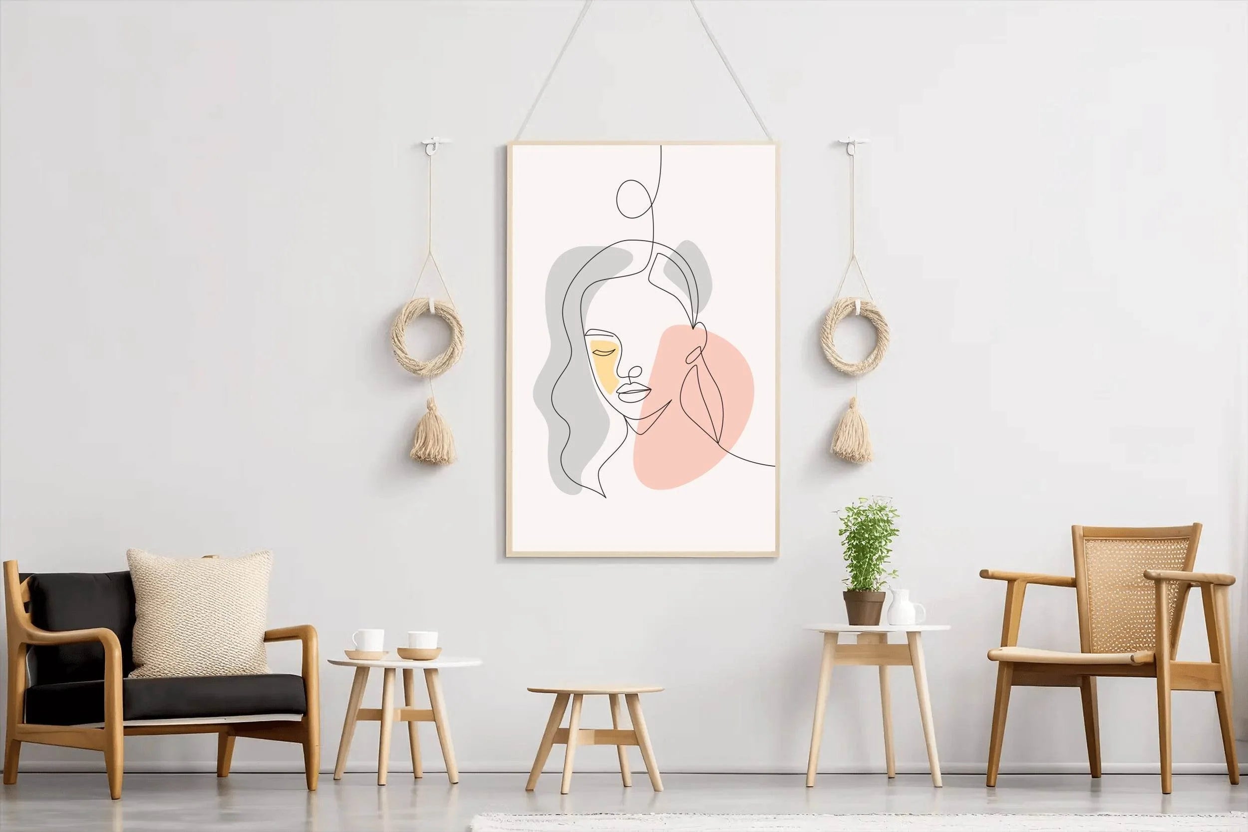 Beautiful Face Design With Minimal Style - beink online art store