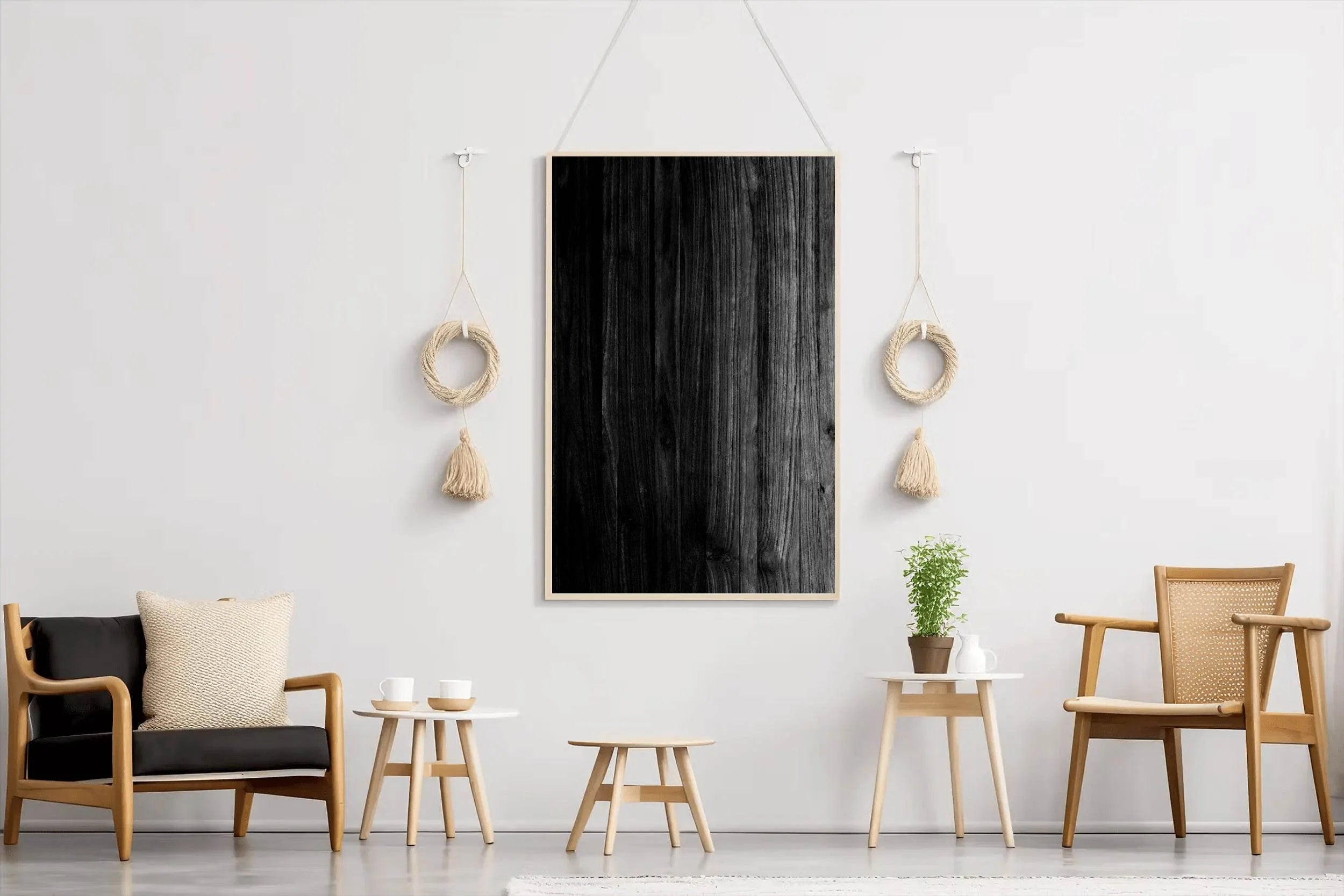 Wood Textured Black & White Wall Art - beink online art store
