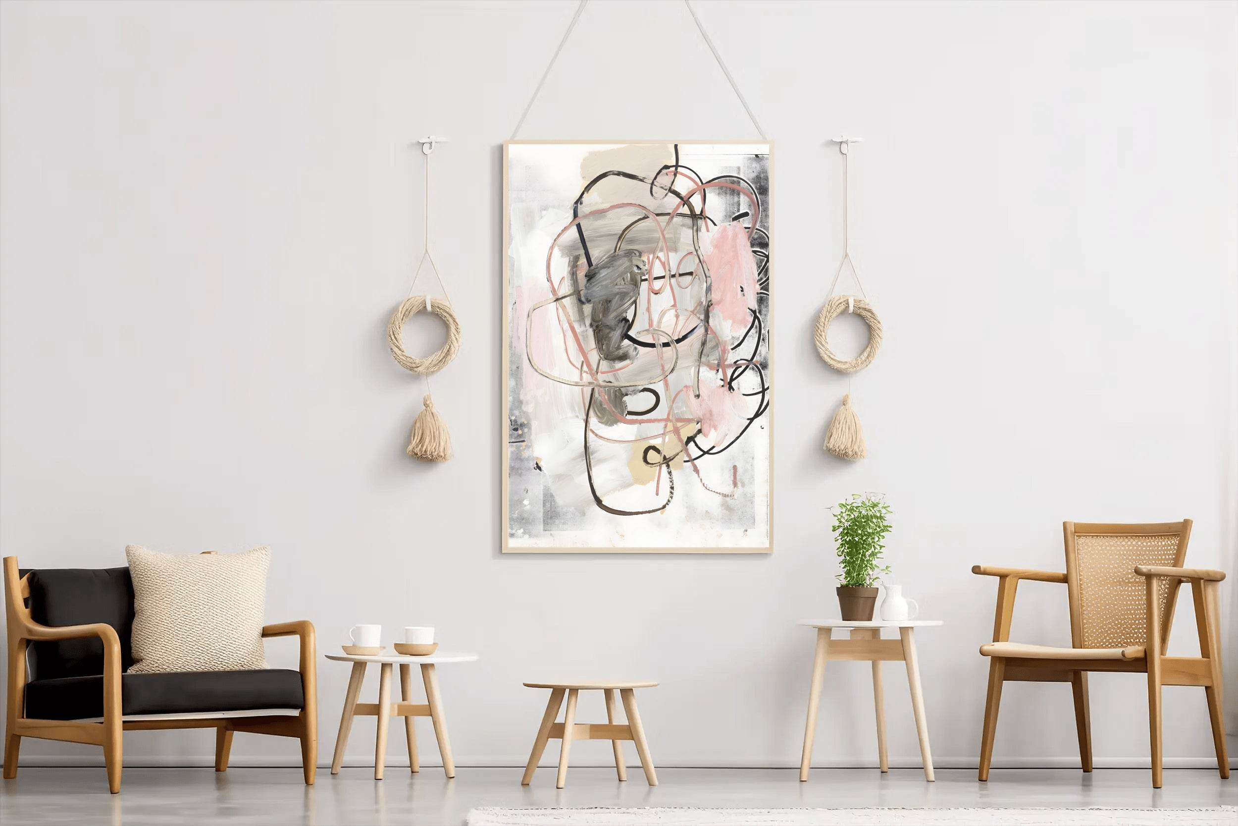 Intertwined Lines Textured Composition Wall Art - beink online art store