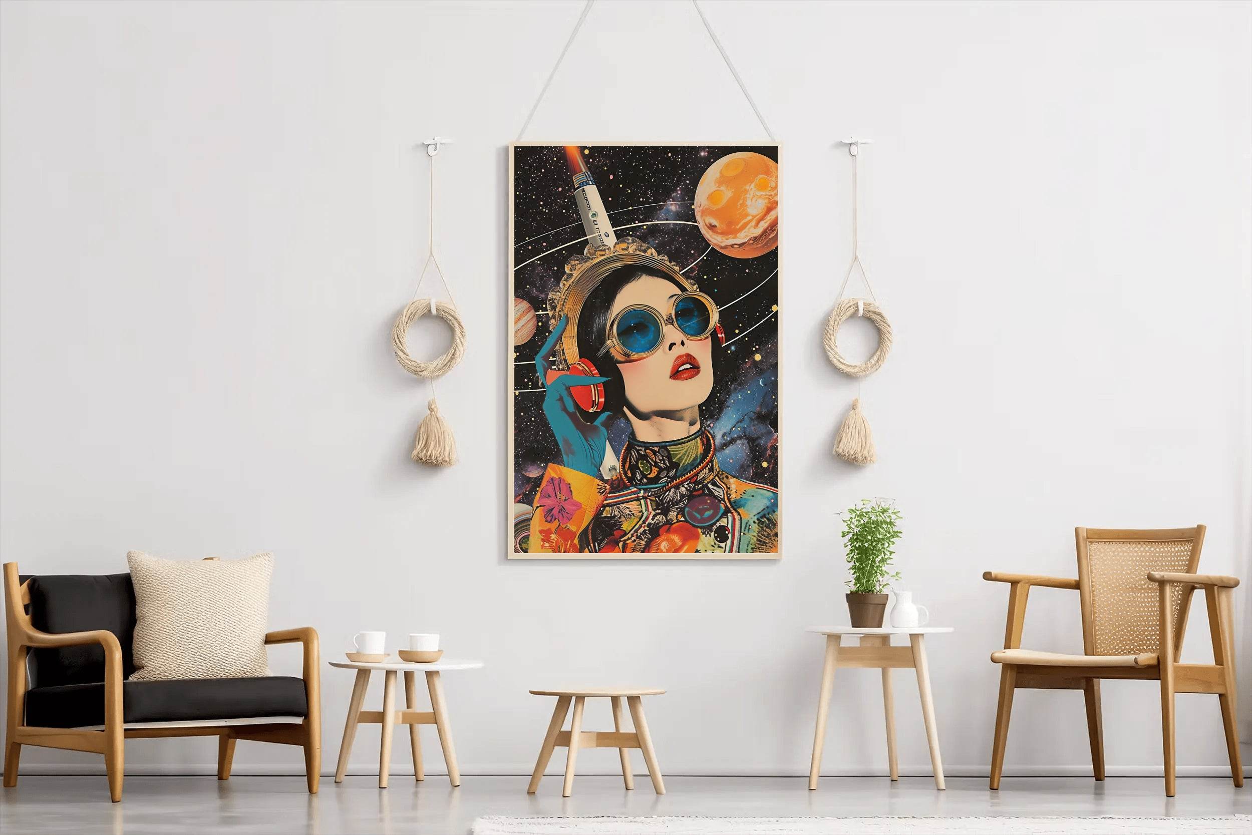 Woman Thoughts in Space Wall Art - beink online art store