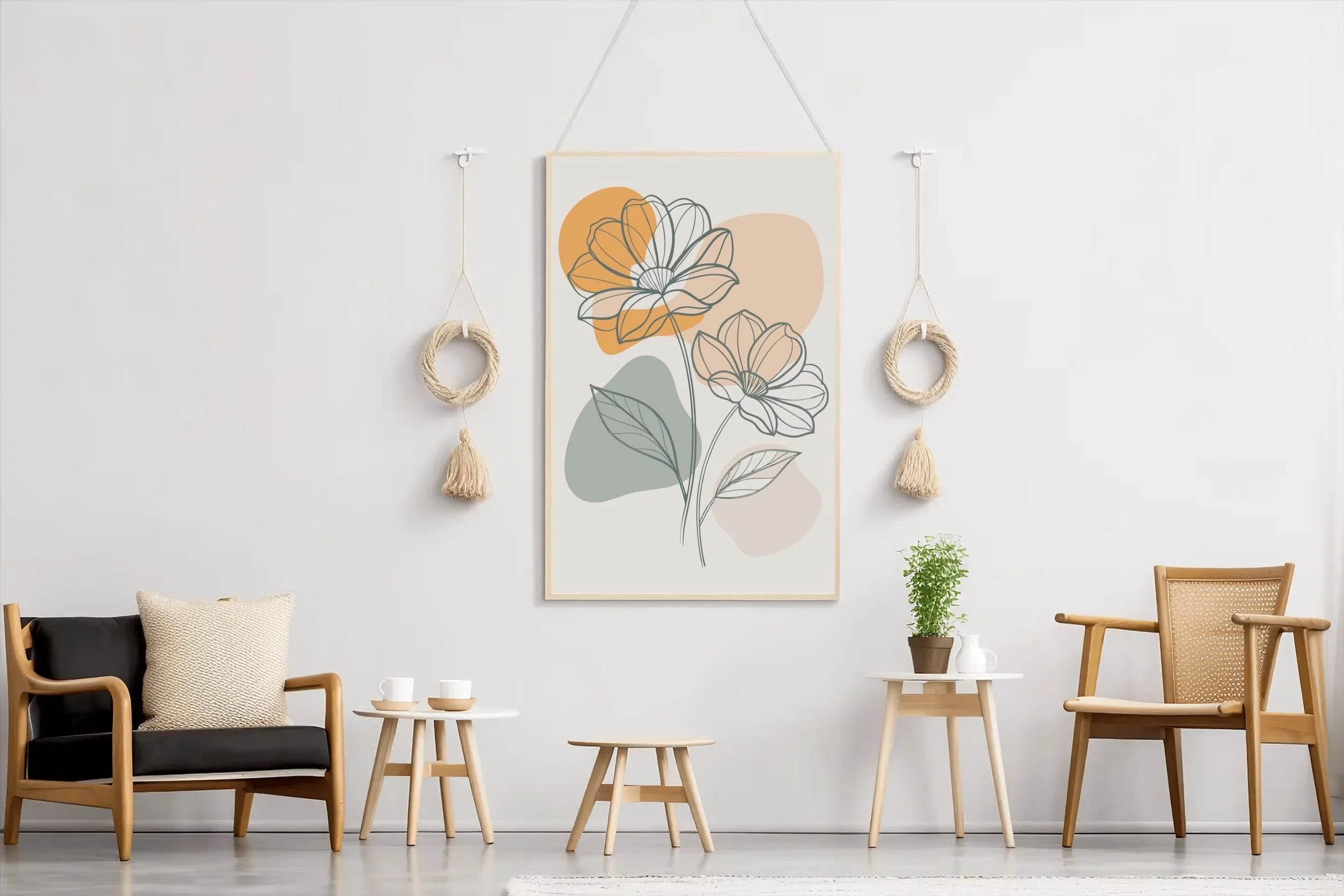 Minimal Spring Flower Wall Art - beink online art store