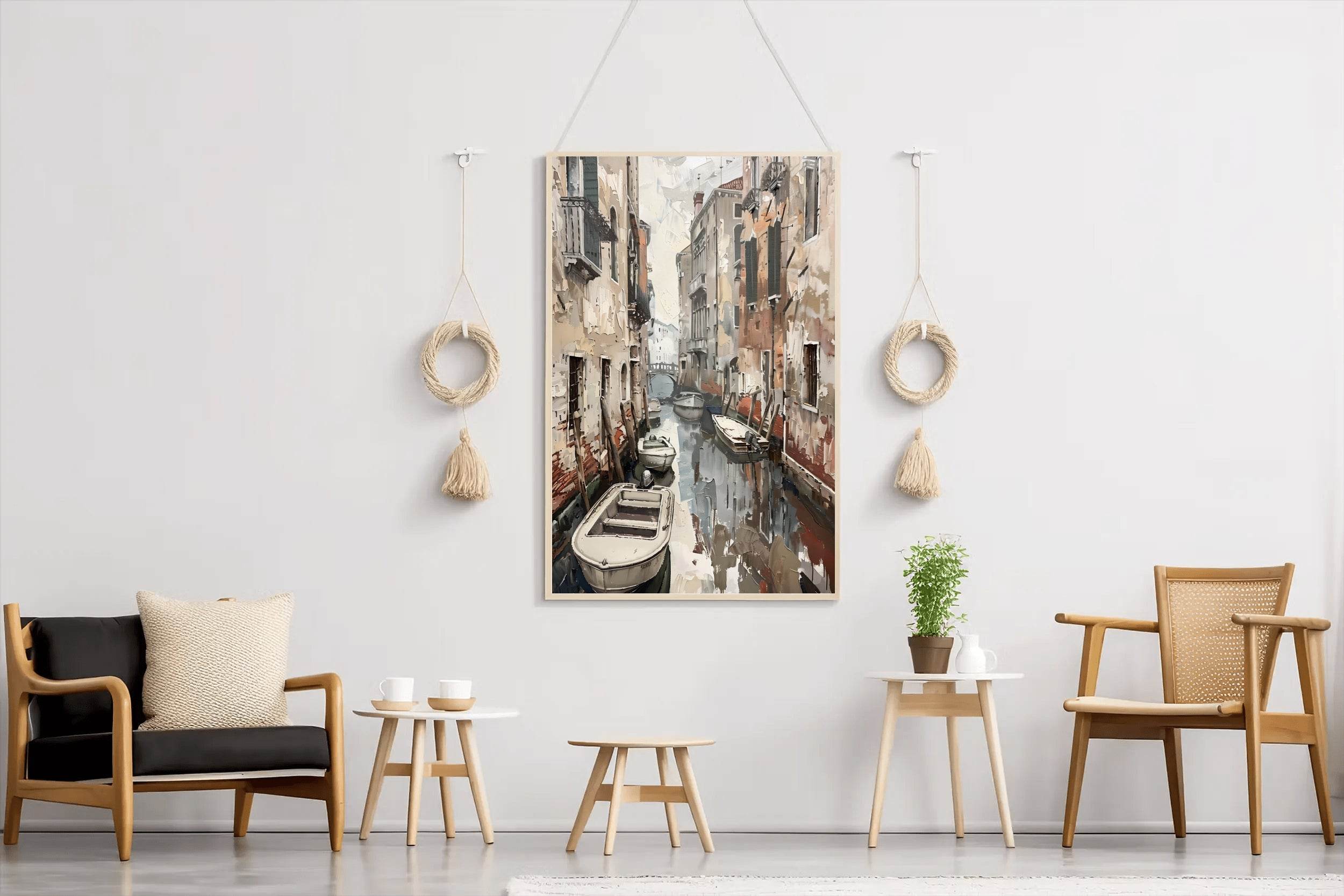 Small Boats in The Streets of Venice Wall Art - beink online art store