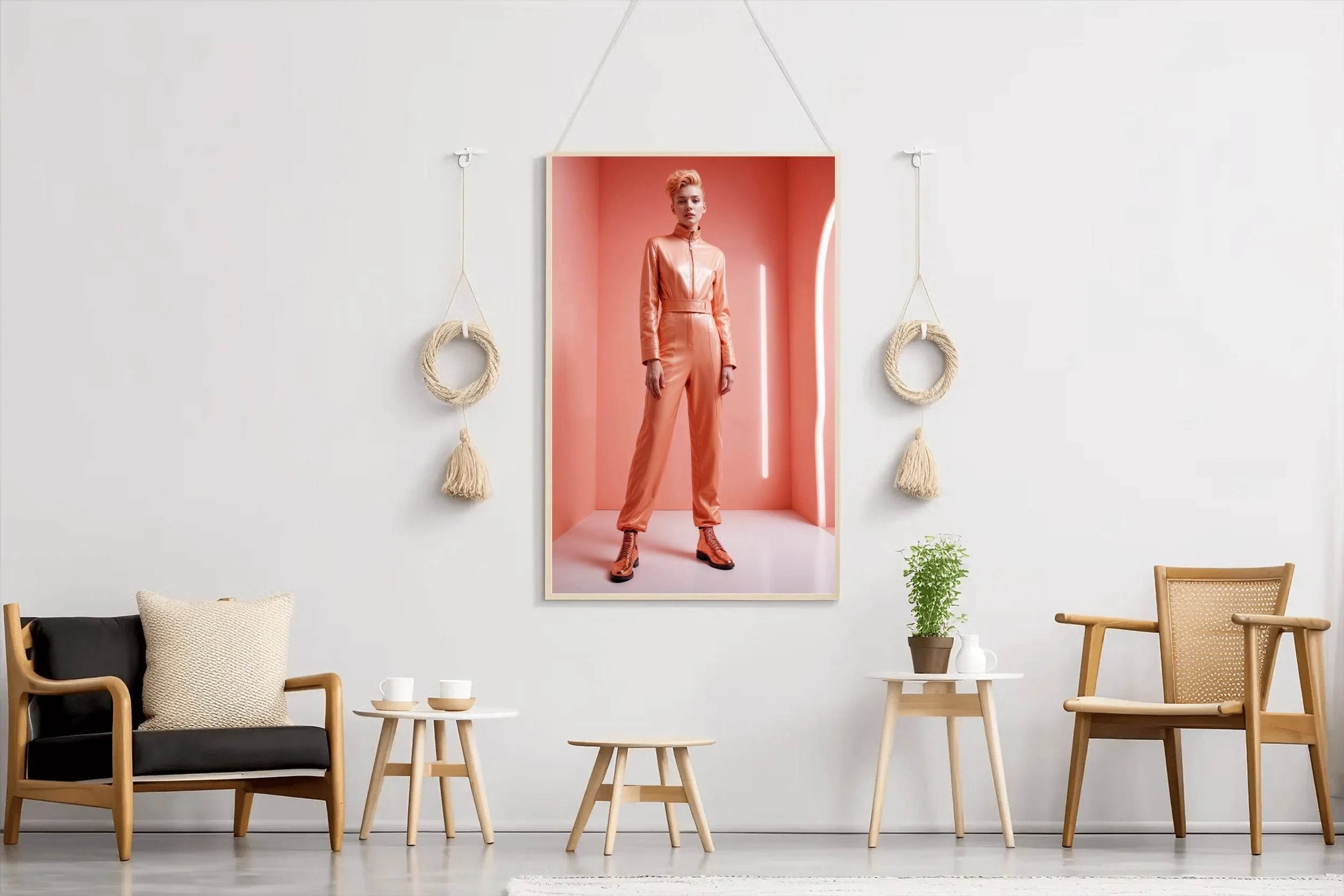 Lady Gaga Light Orange Dress Wall Art - beink online art store