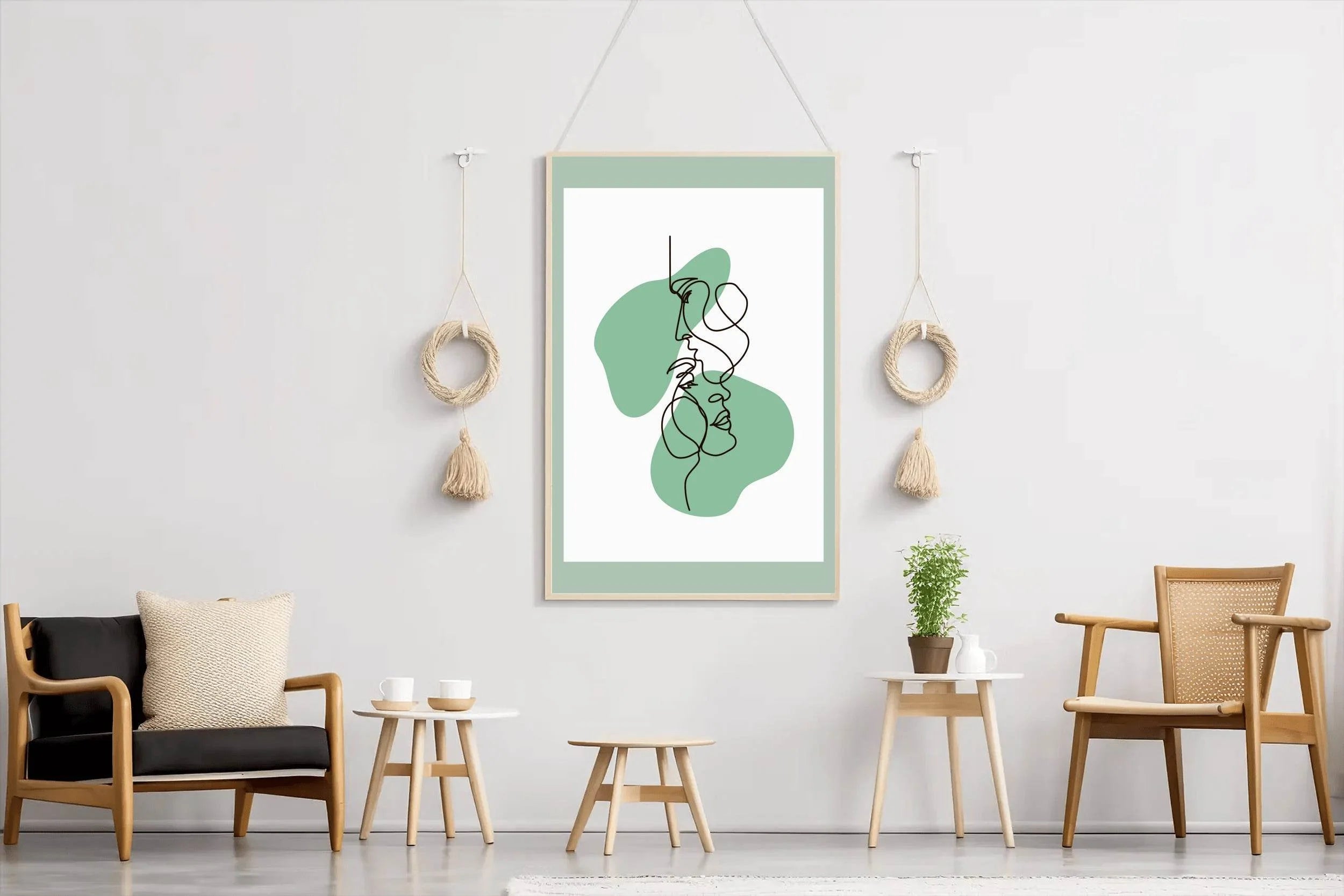 Minimal Romantic Face Wall Art - beink online art store