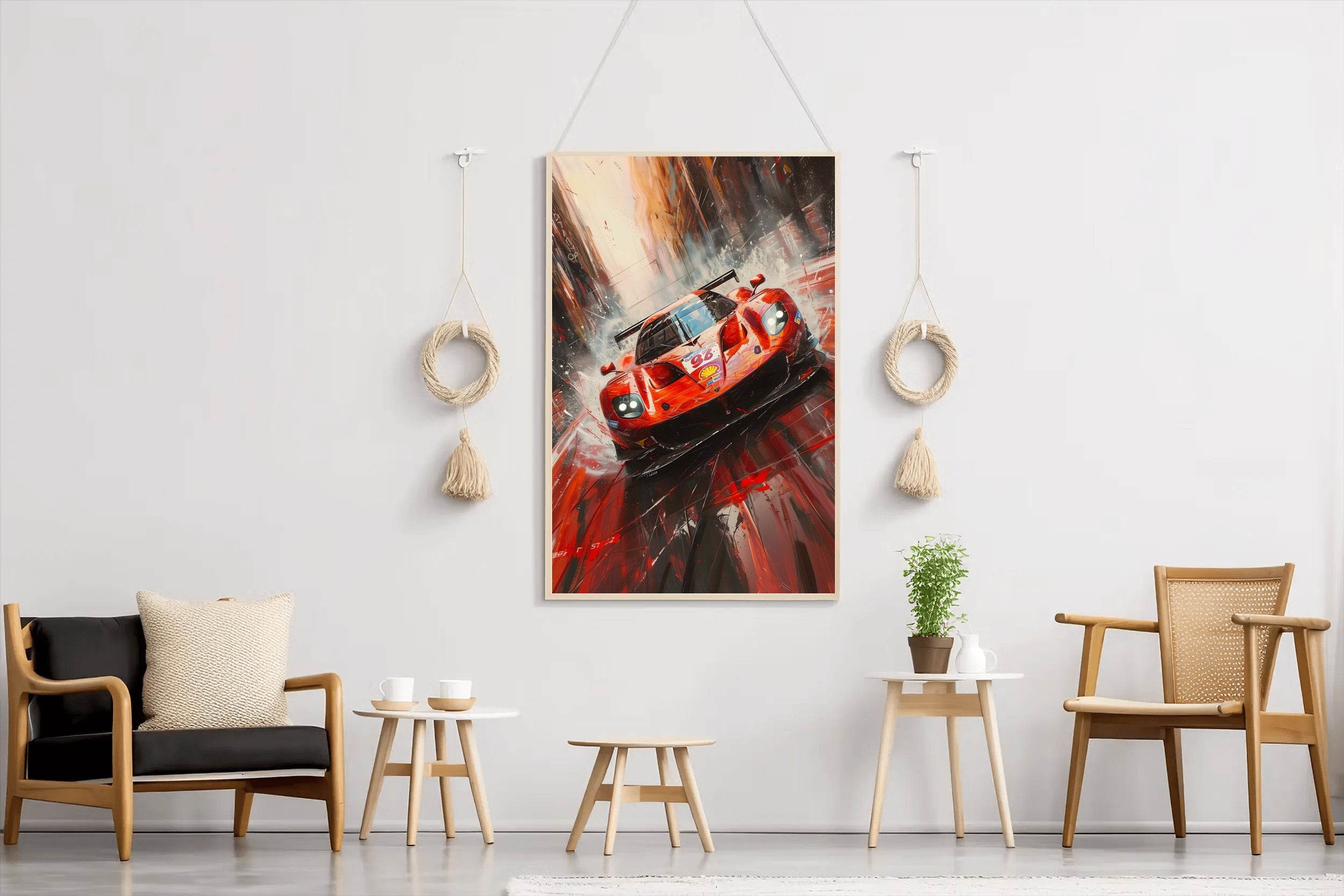 Ferrari 488 Full Red Wall Art - beink online art store