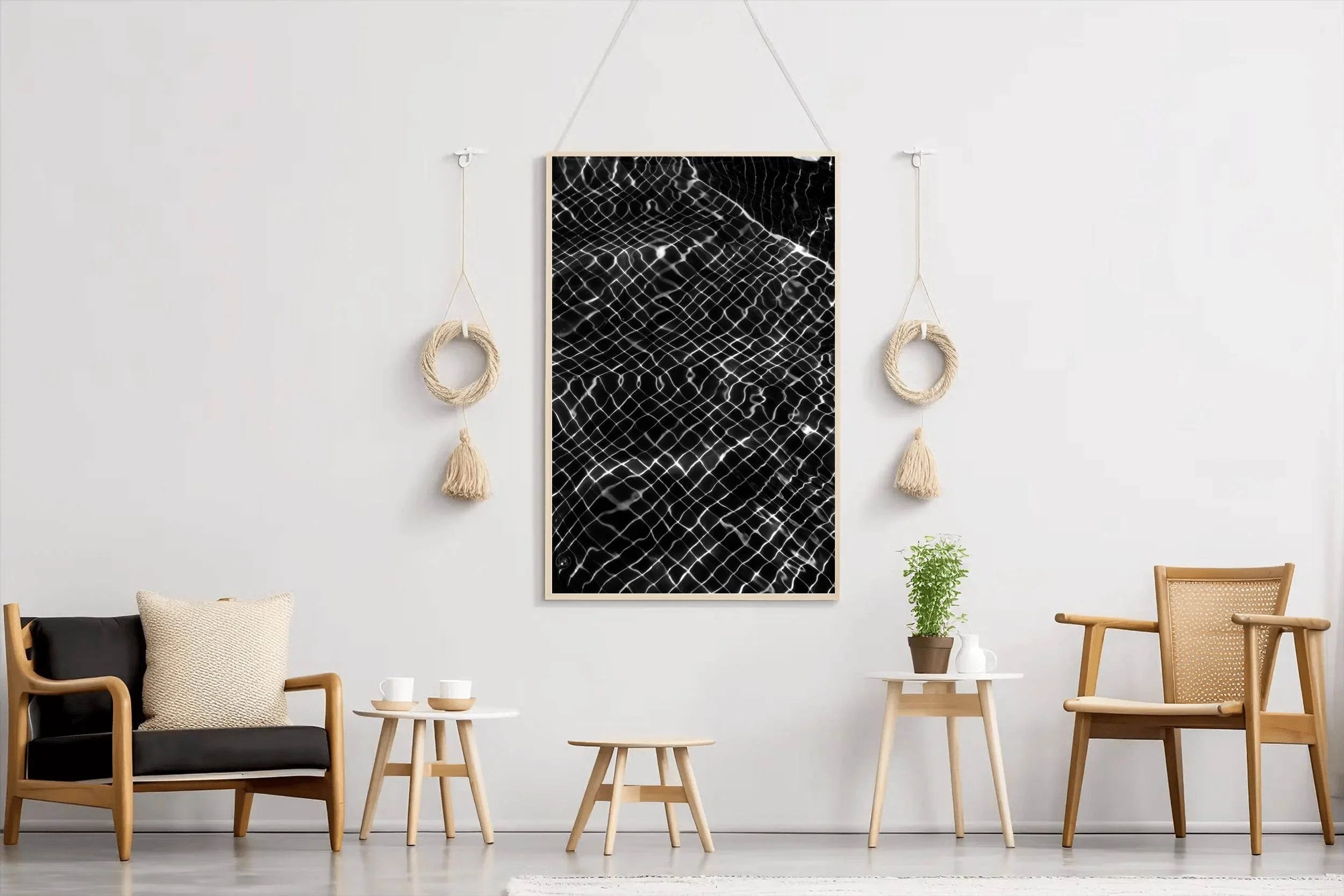 White Net Thread Abstract Wall Art - beink online art store