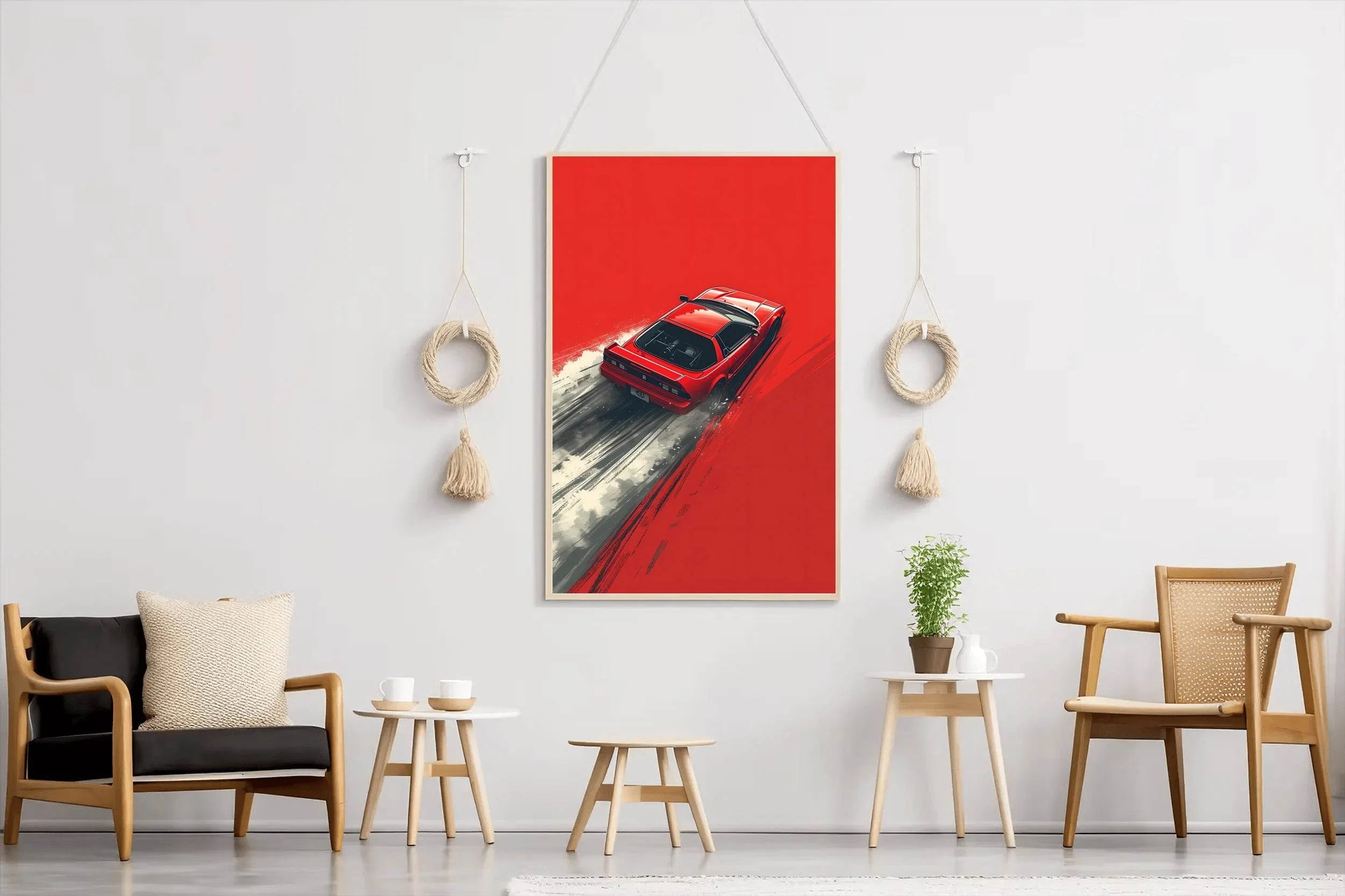 Red Sports Car & Red Background Wall Art - beink online art store