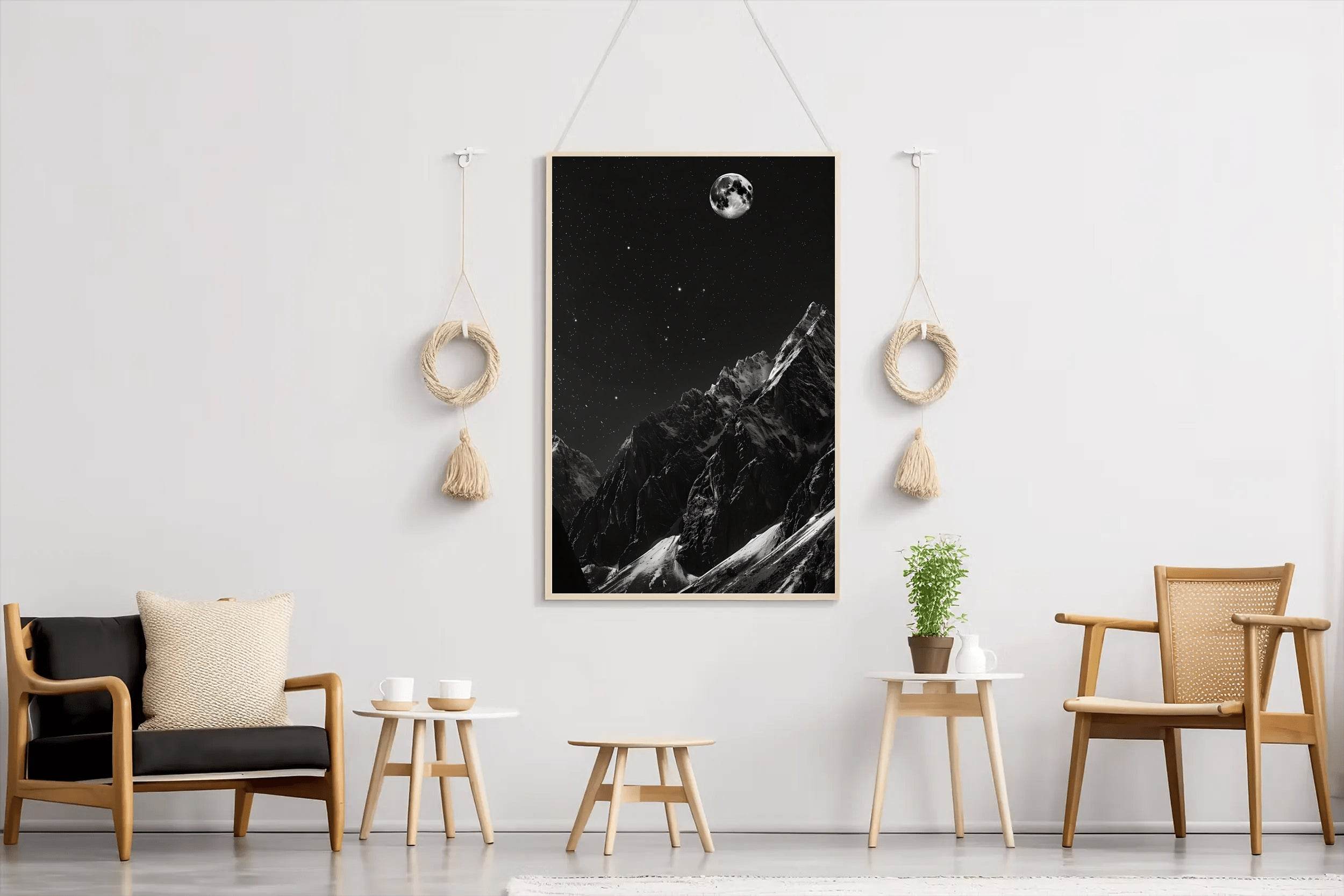 Stunning Mountain Nightview Modern Wall Art - beink online art store