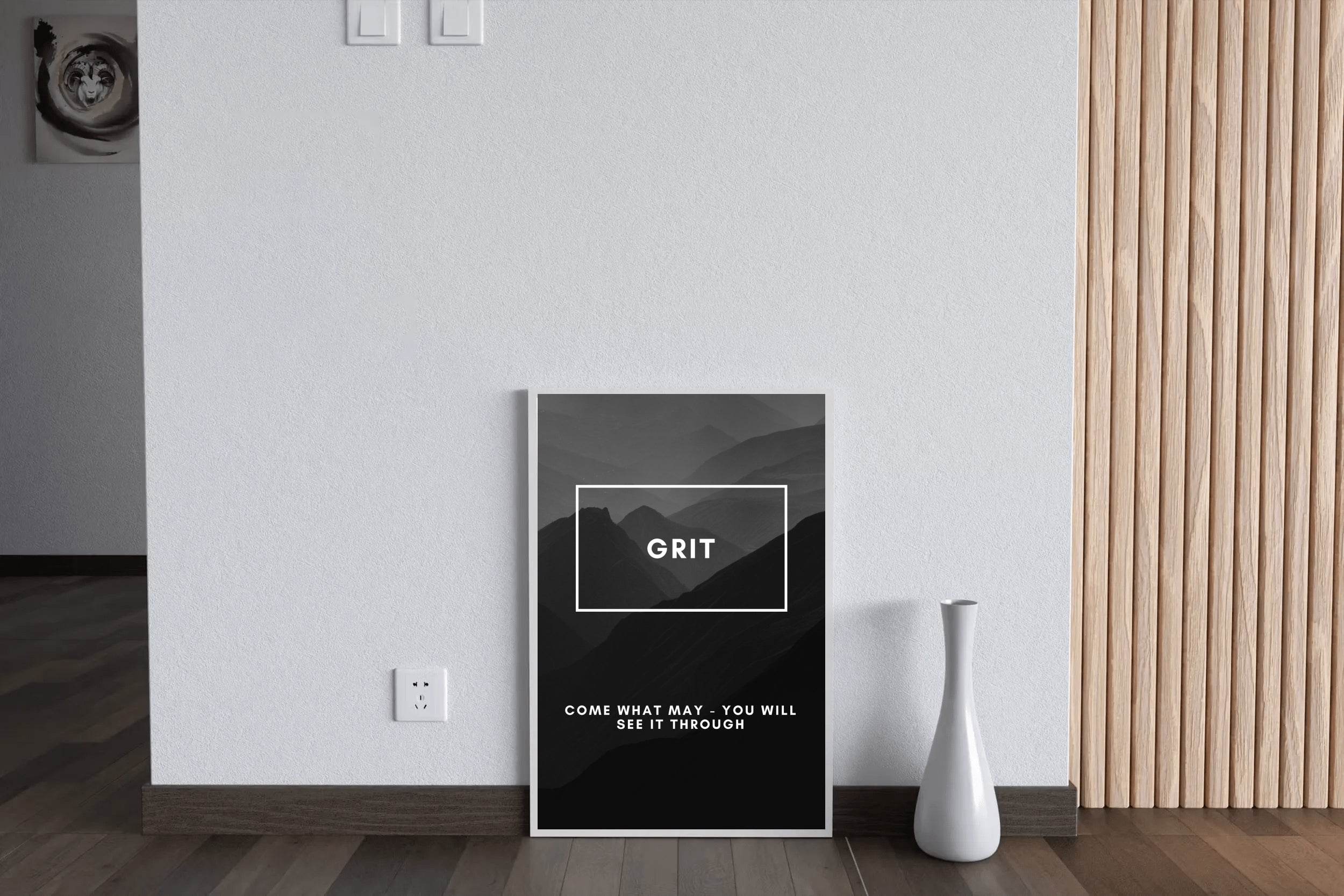 Grit Motivational Quote Wall Art - beink online art store
