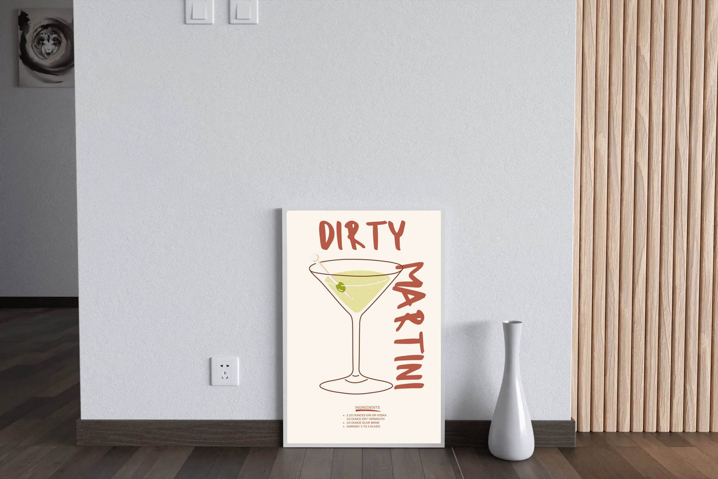 Dirty Martini Cocktail Wall Art - beink online art store