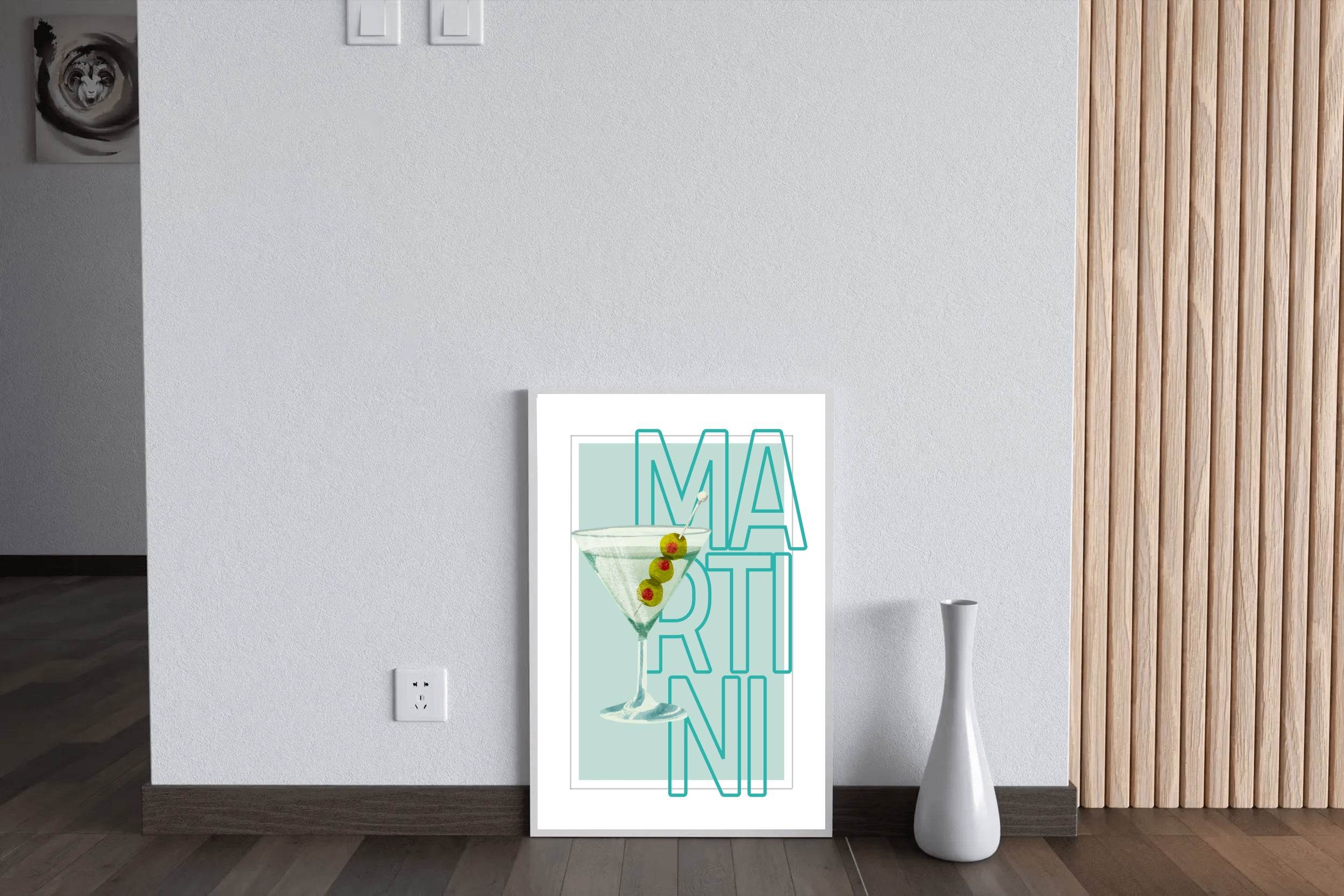 Martini Cocktail With Green Olives Wall Art - beink online art store
