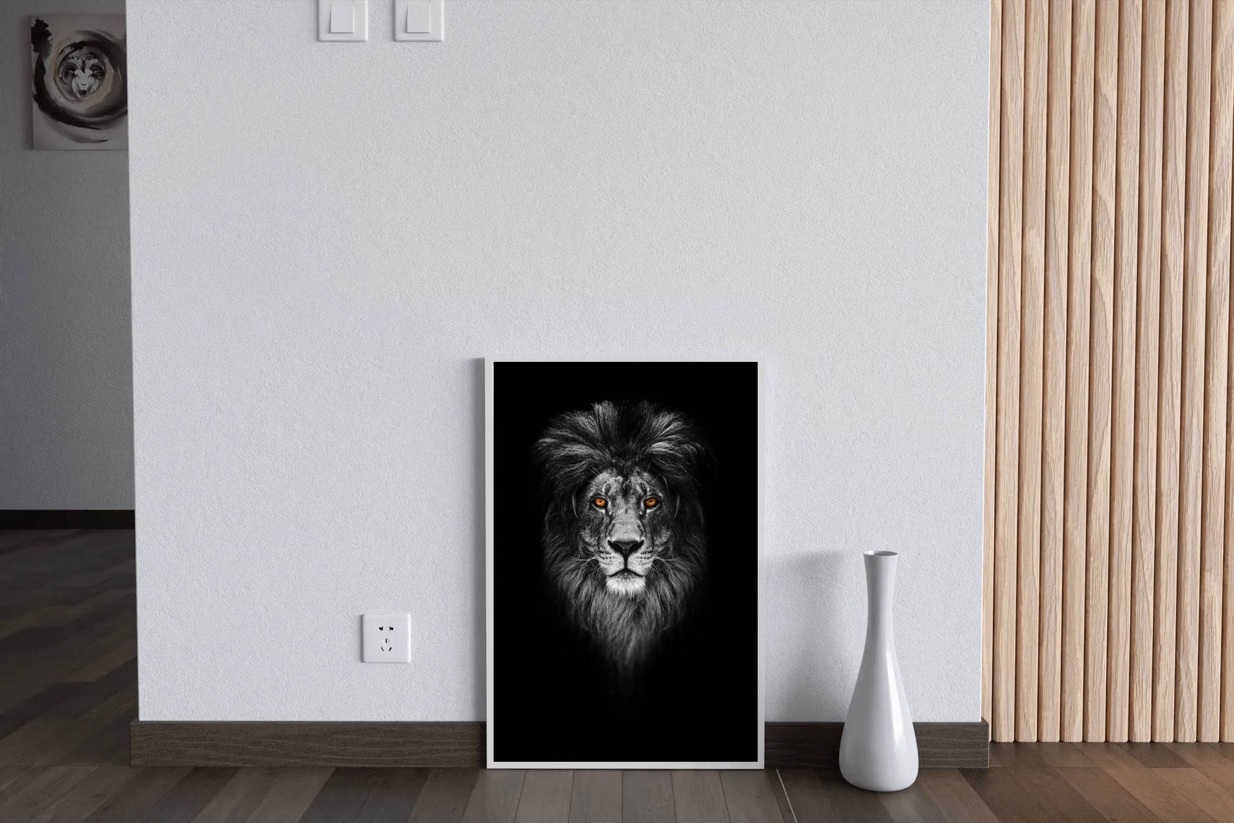 Dark Face of Barbary Lion Wall Art - beink online art store