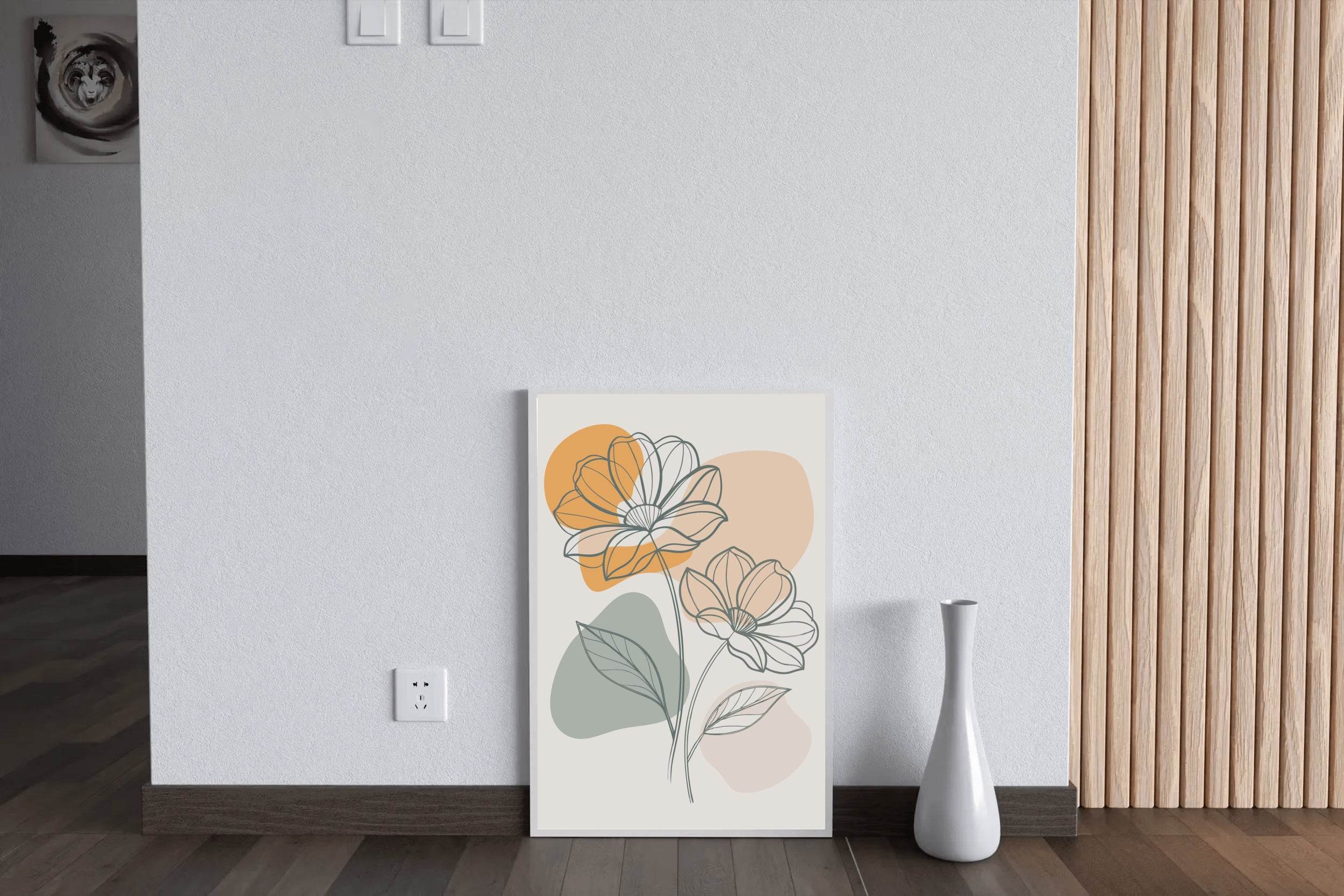 Minimal Spring Flower Wall Art - beink online art store