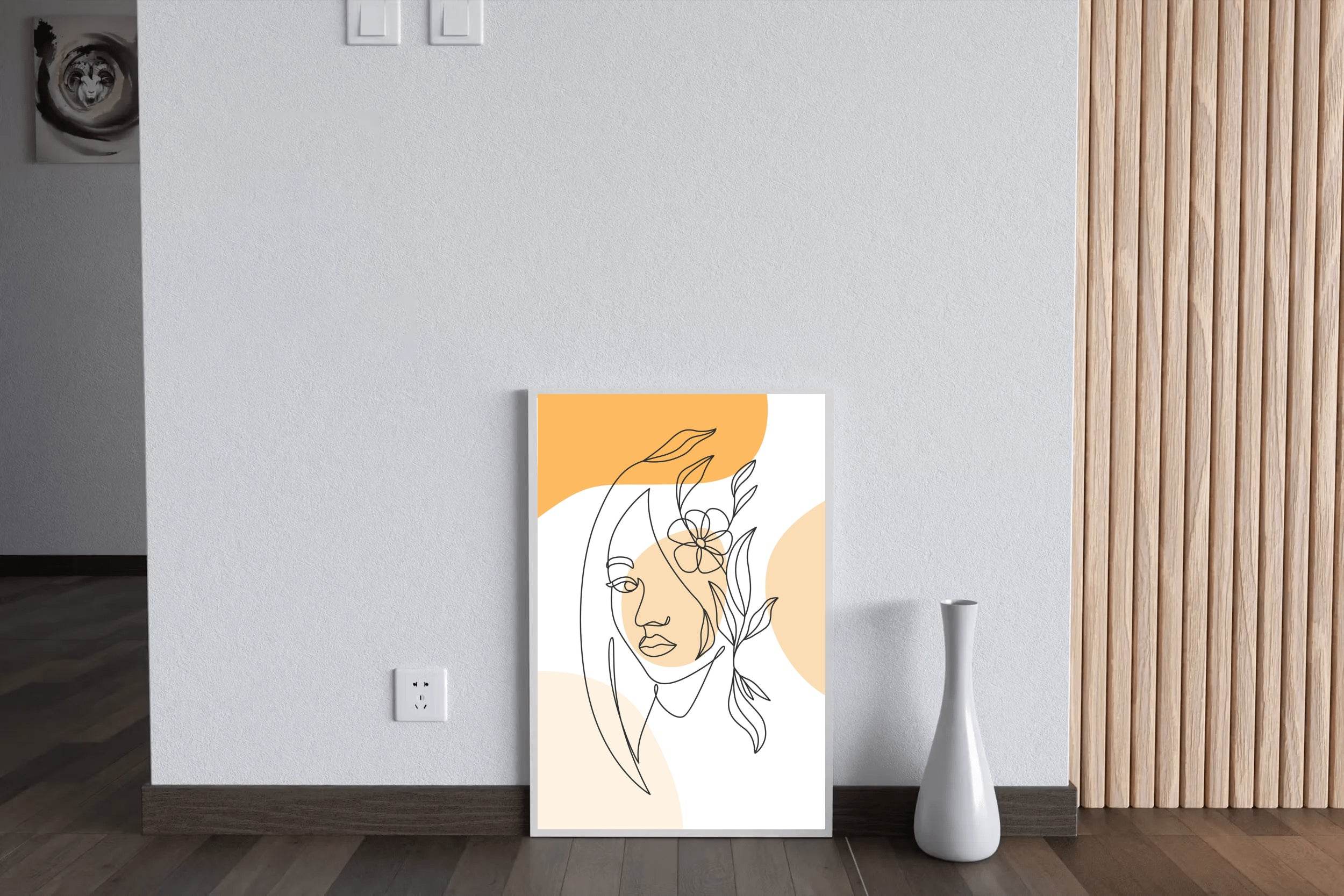 Minimal Flower Crown Design Wall Art - beink online art store