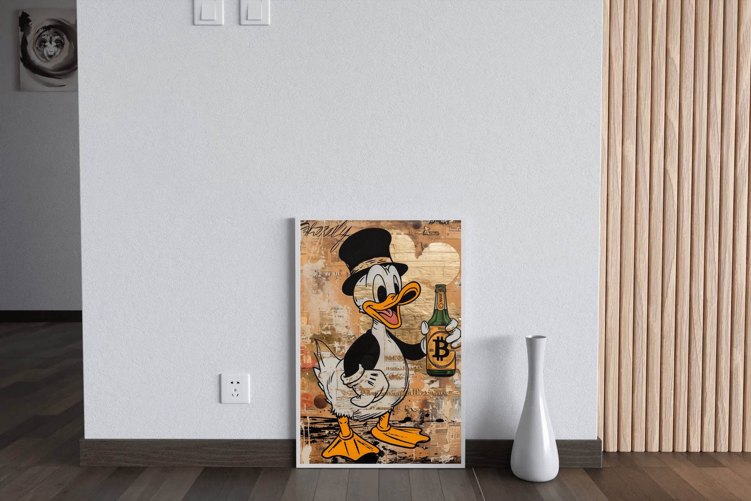 Donald Duck Holding Bottle Wall Art - beink online art store