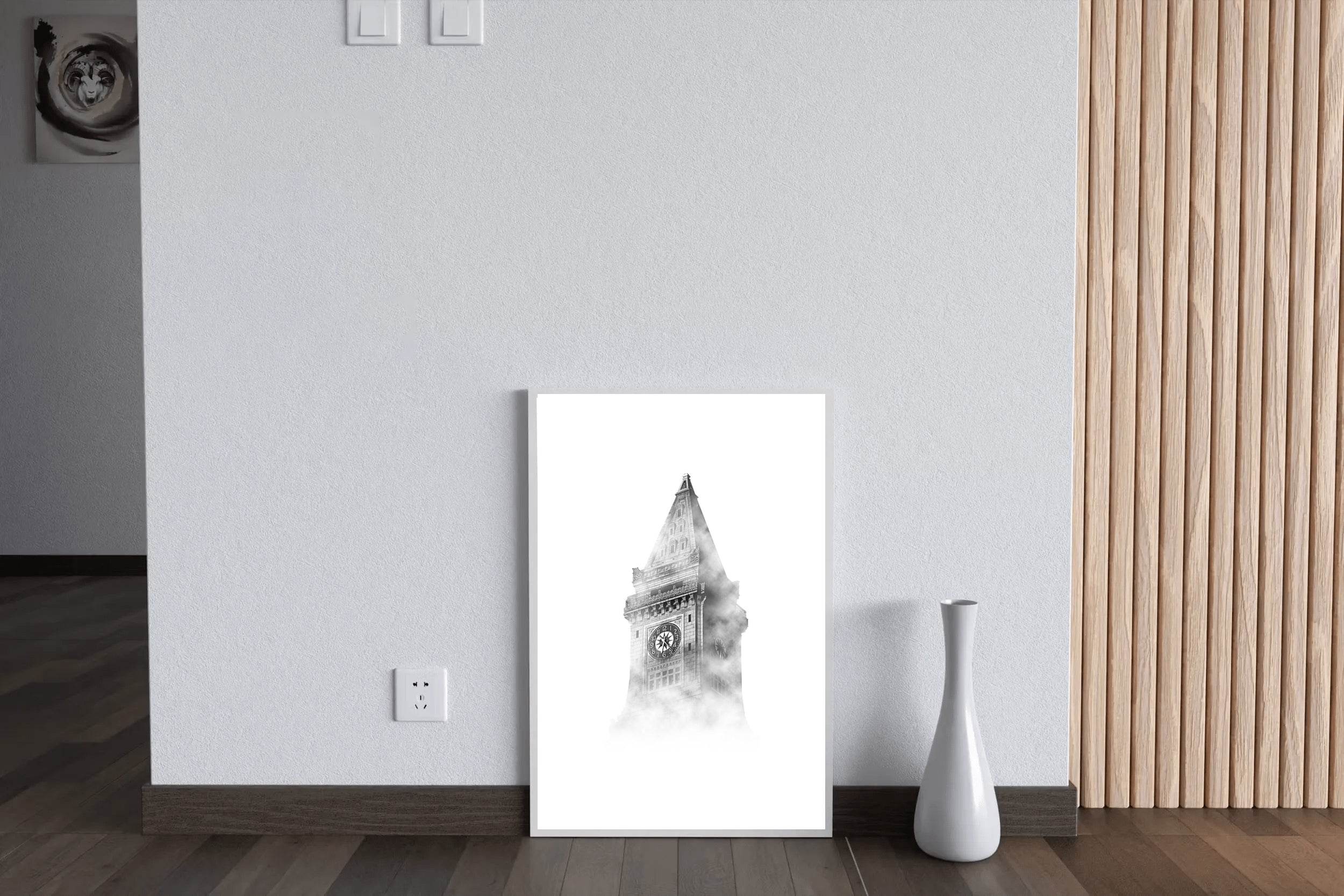Clock Tower Black & White Wall Art - beink online art store