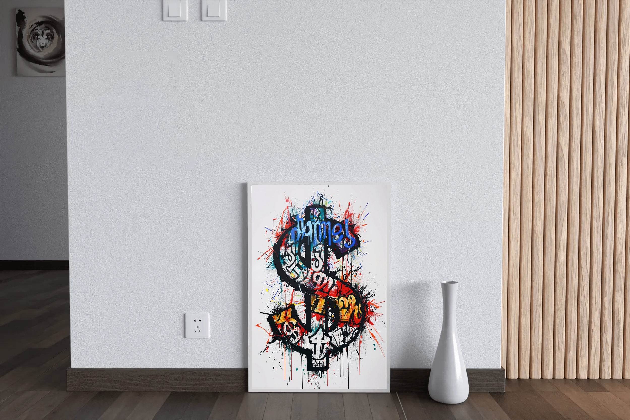 Dollar Sign Graffiti Street Wall Art - beink online art store