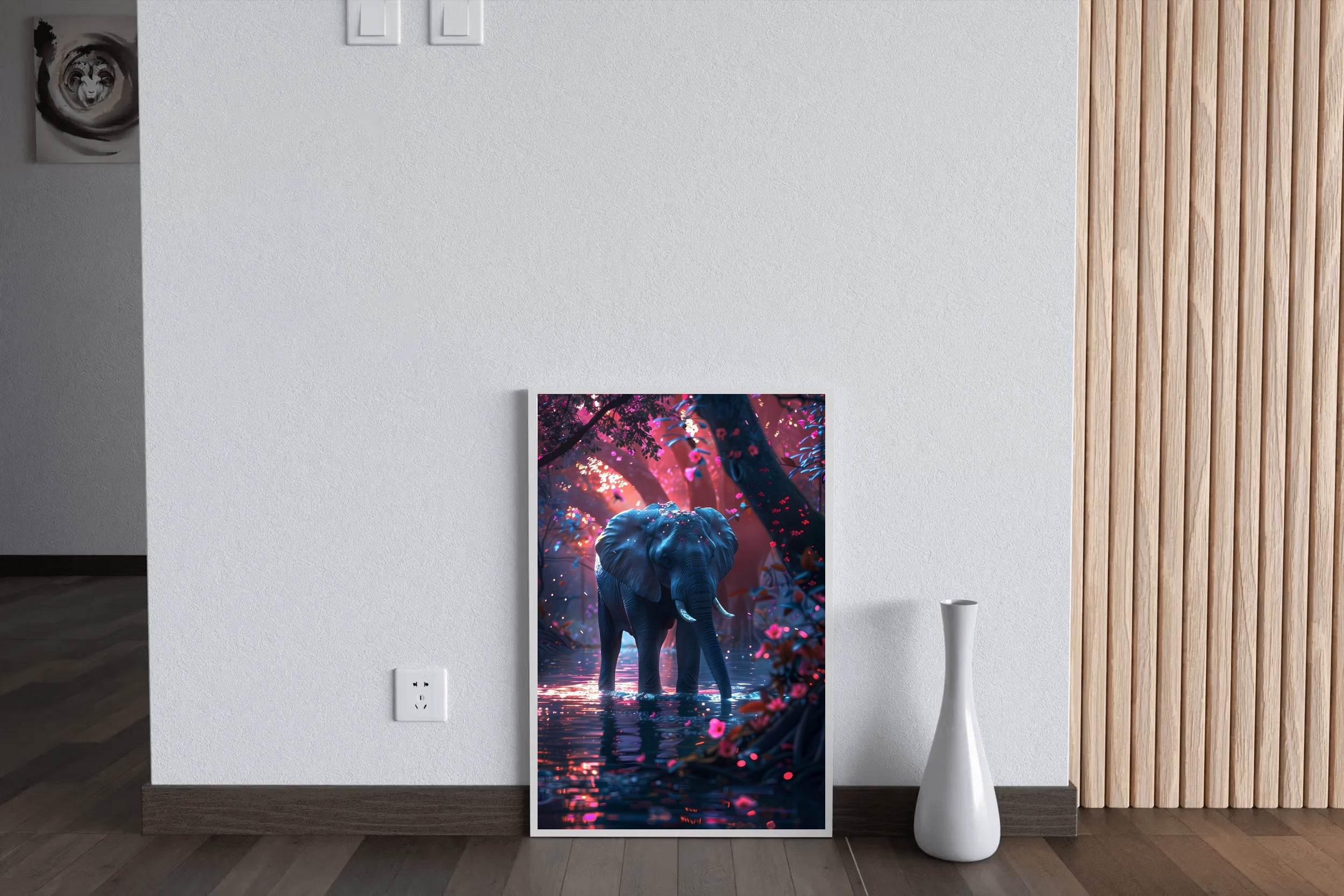 Abstract African Bush Elephant Animal Wall Art - beink online art store