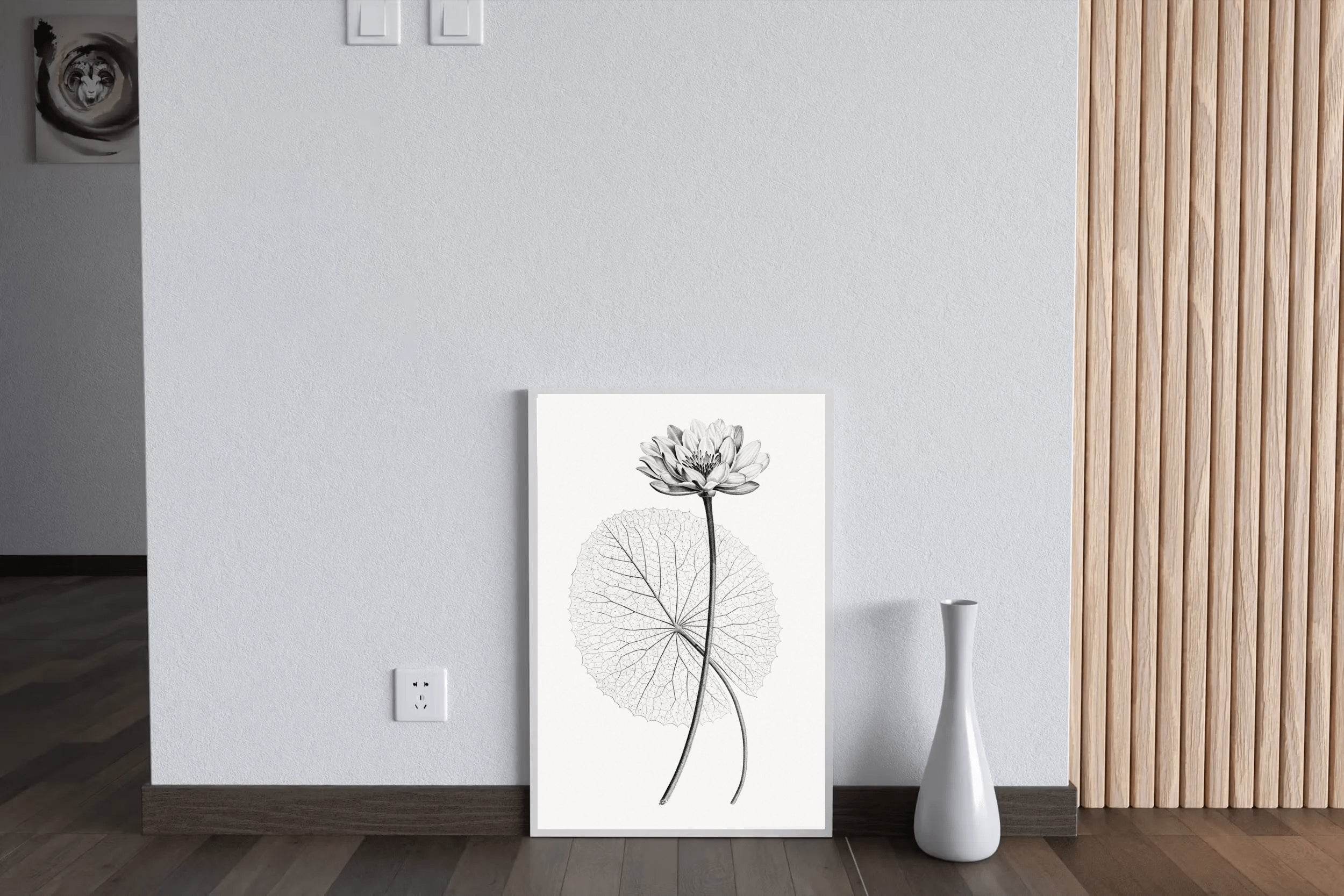 Vintage Lotus Black & White Wall Art - beink online art store