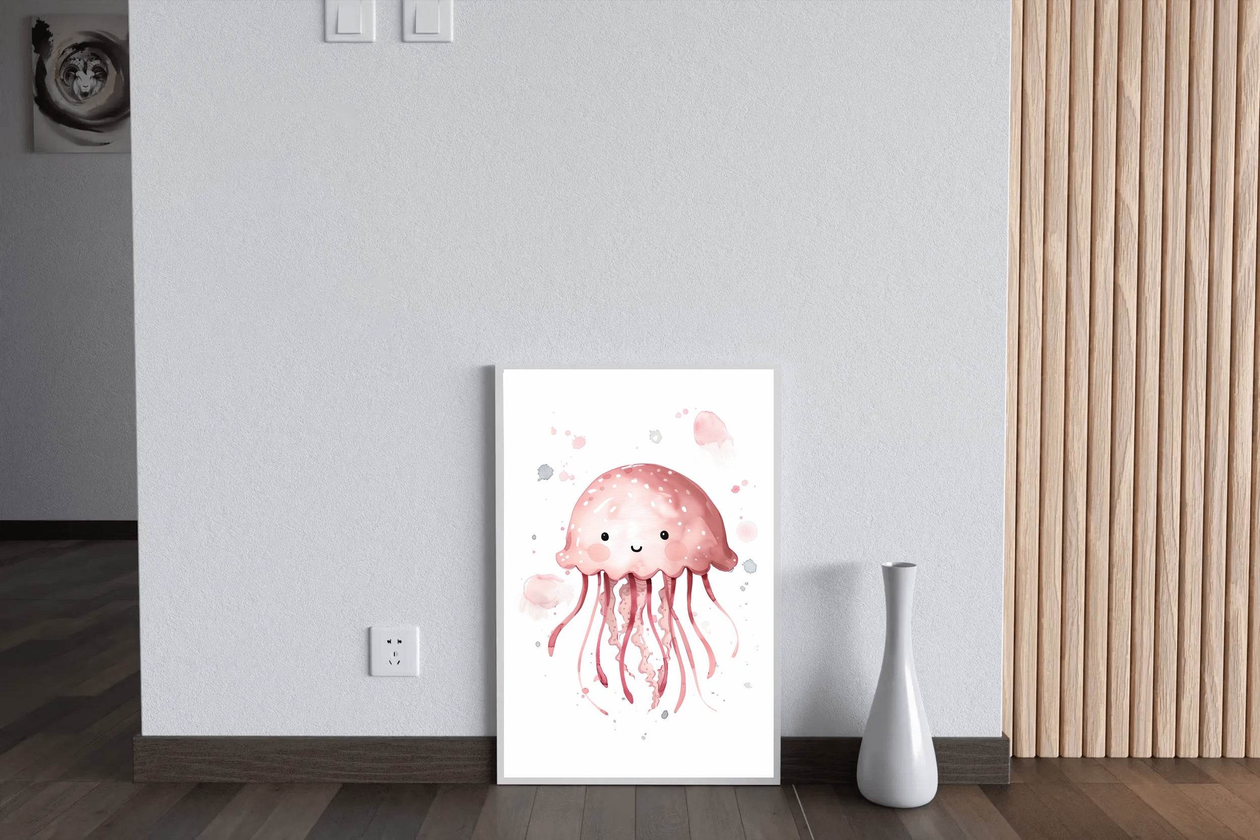 Pink Color Painting of an Octopus - beink online art store