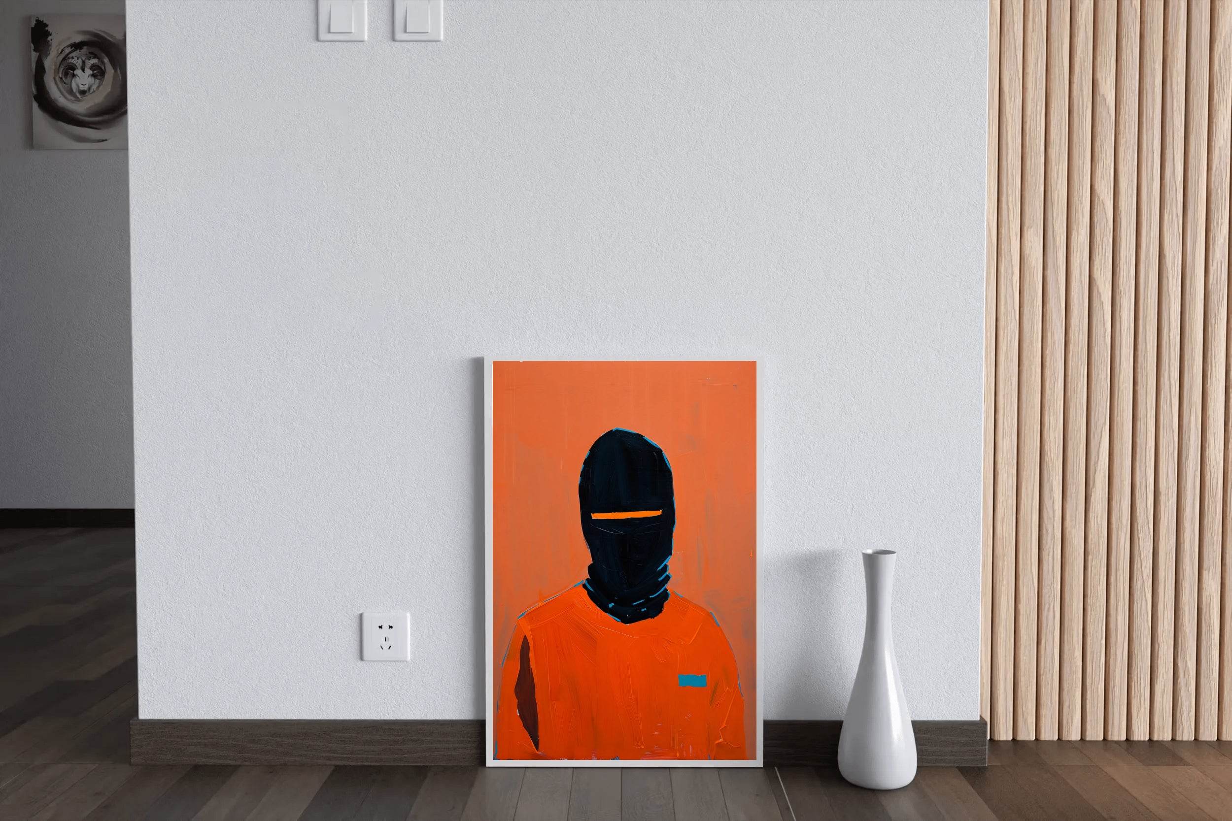 Men in Black Mask Painting Wall Art - beink online art store