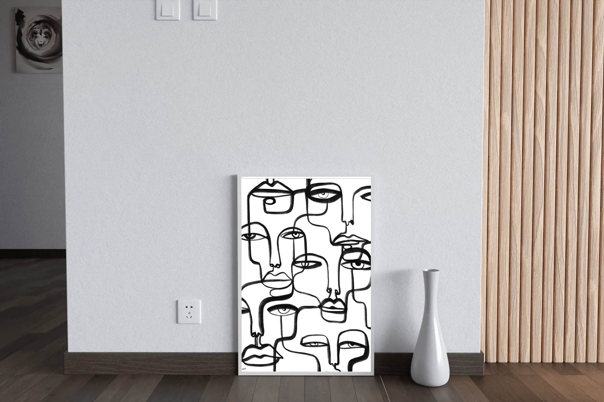 Interconnected Faces Modern Wall Art - beink online art store