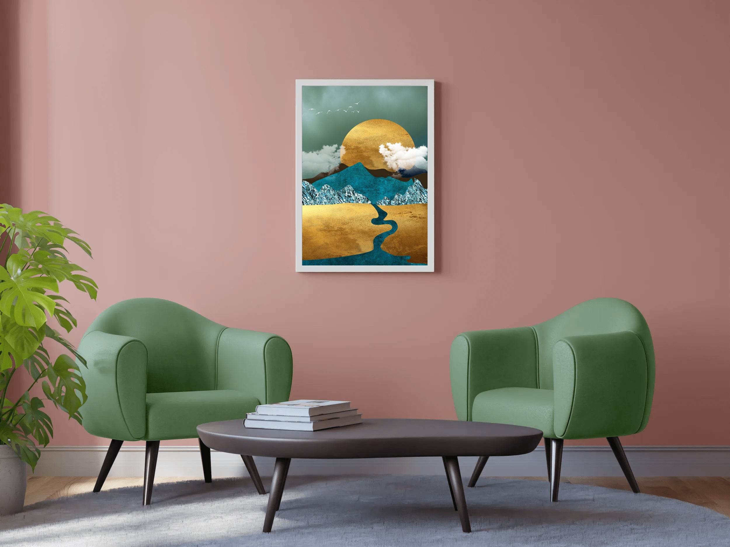 Wanderlust Golden Path Modern Wall Art - beink online art store