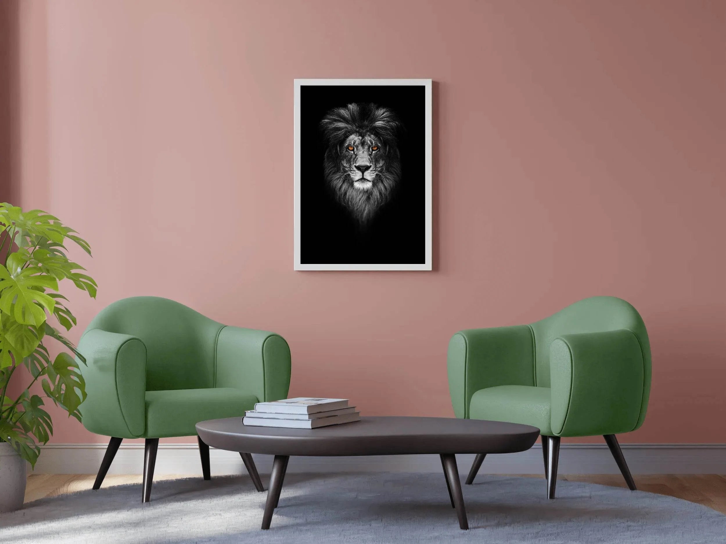 Dark Face of Barbary Lion Wall Art - beink online art store