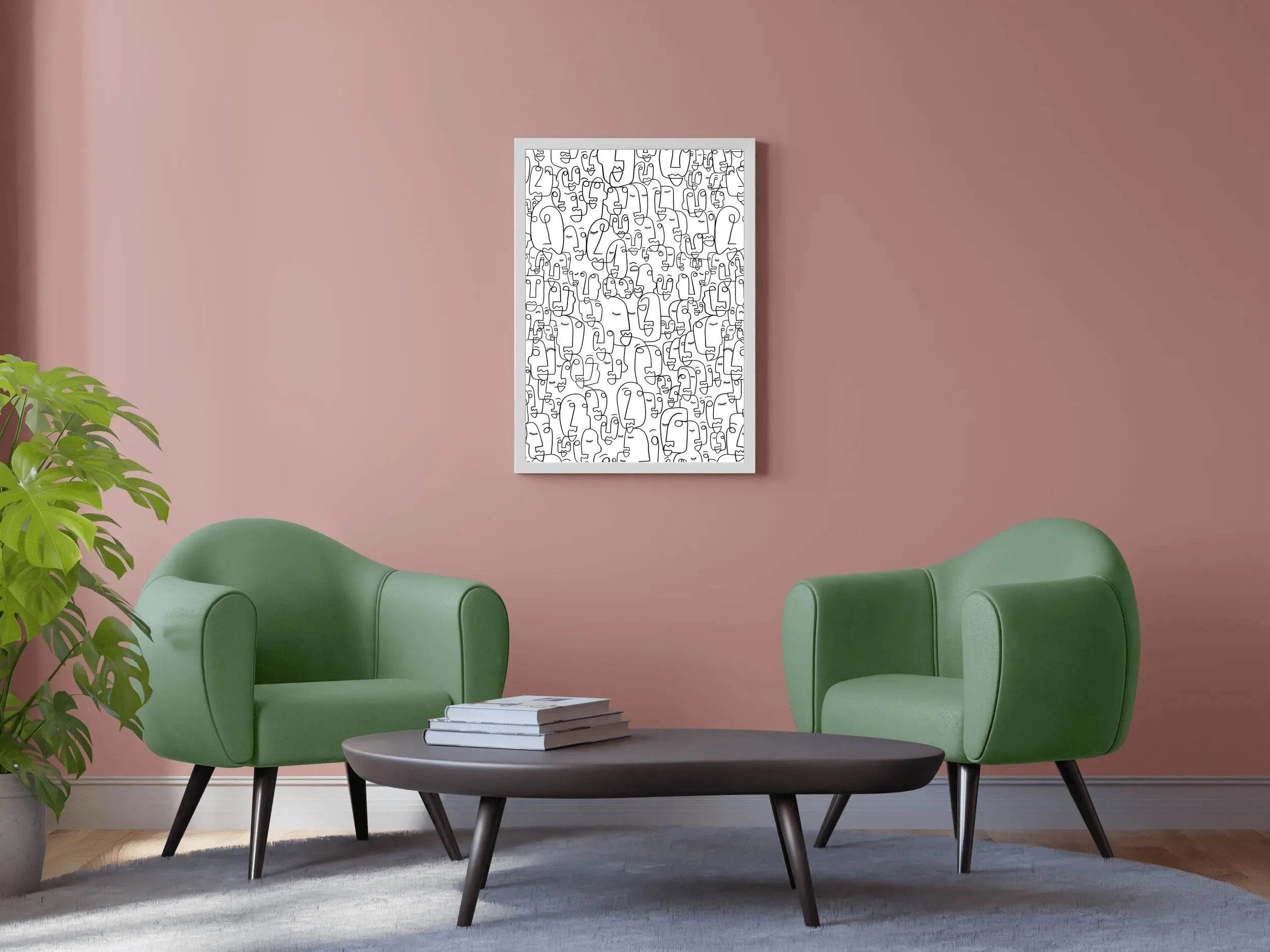 Minimalist Mob - Large Number of Simplified Figures Wall Art - beink online art store