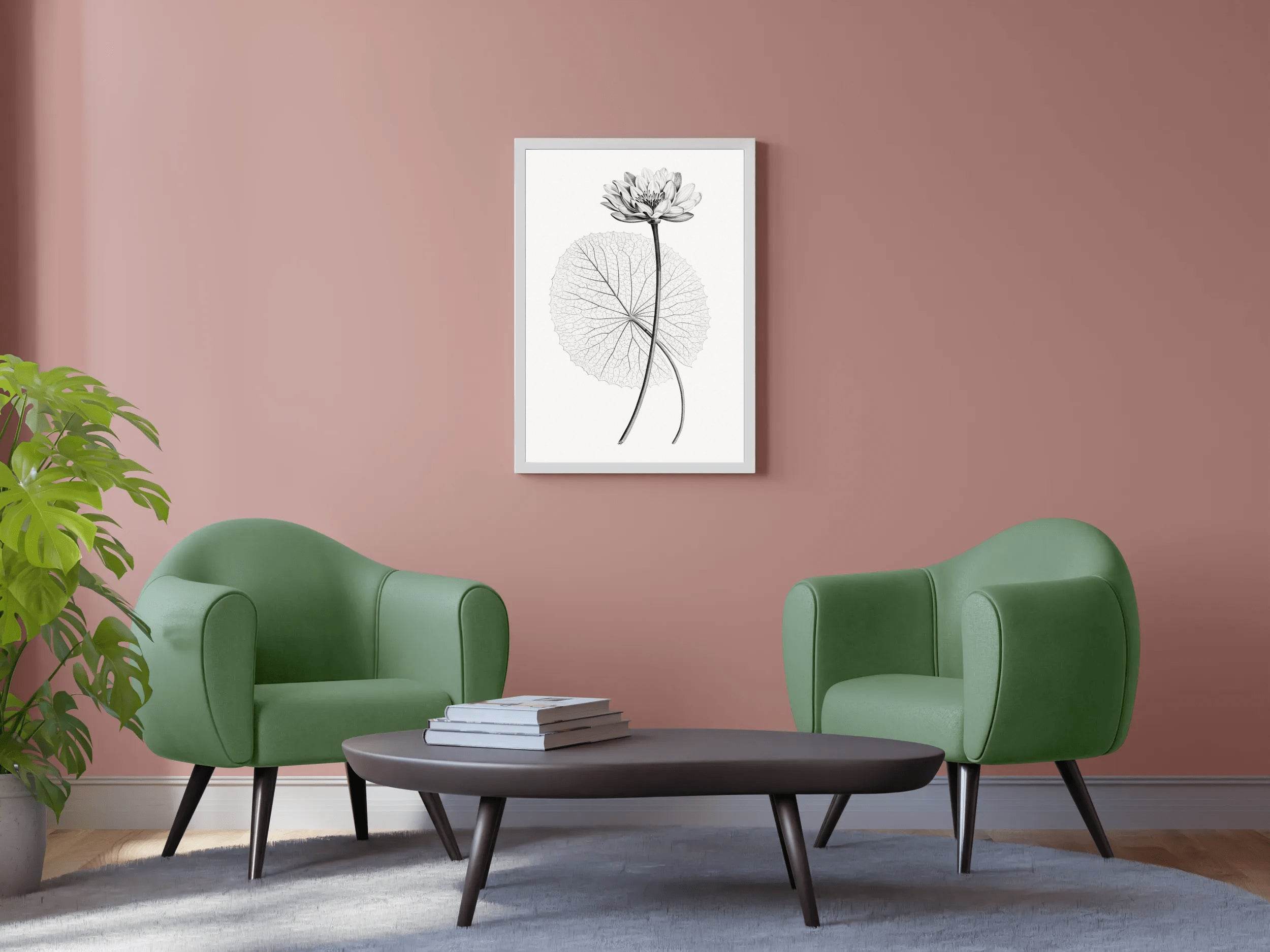 Vintage Lotus Black & White Wall Art - beink online art store