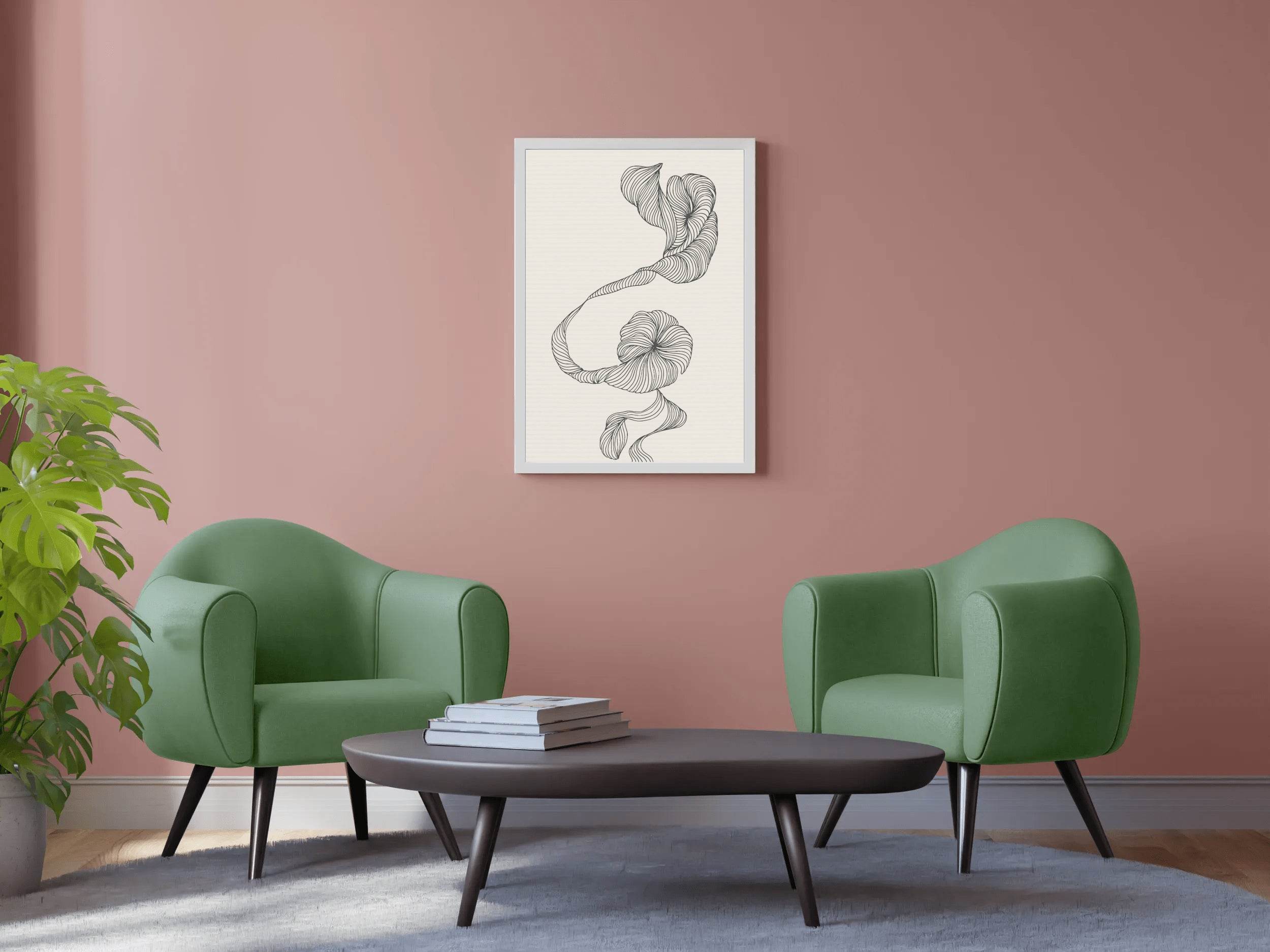 Minimal Seaweed Design Wall Art - beink online art store