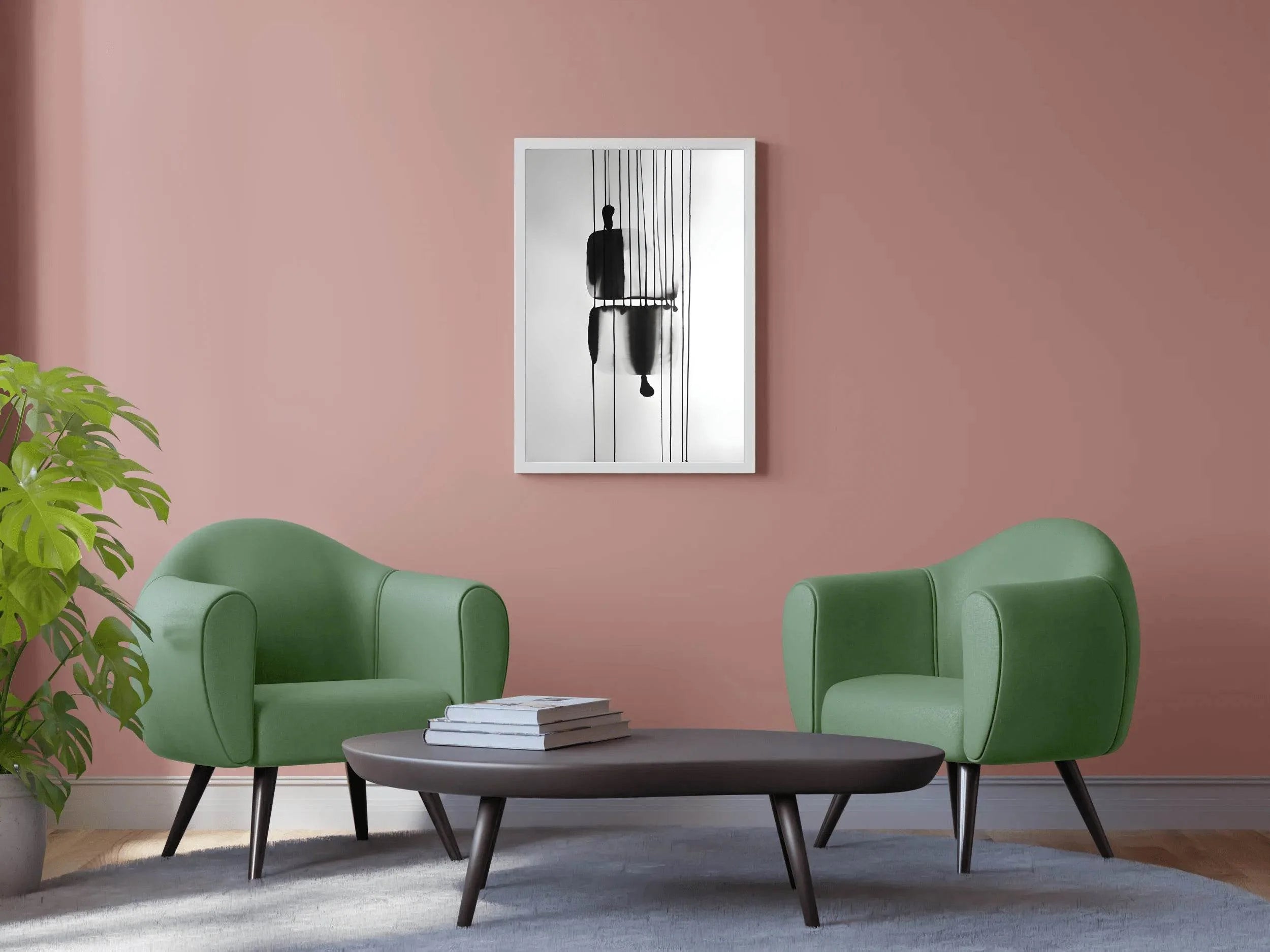 Black Ink Figure Modern Wall Art - beink online art store