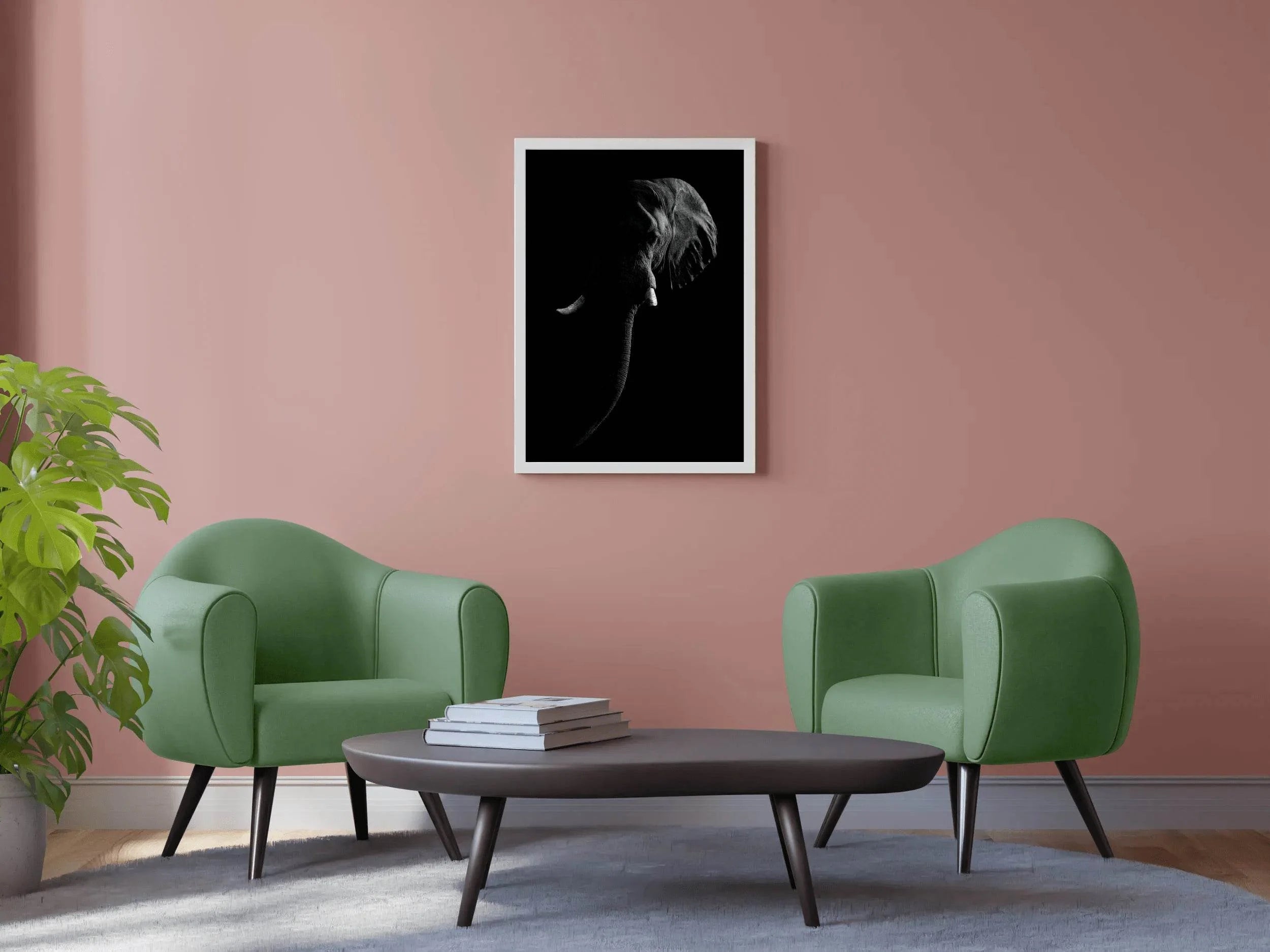 Elephant Black & White Wall Art - beink online art store