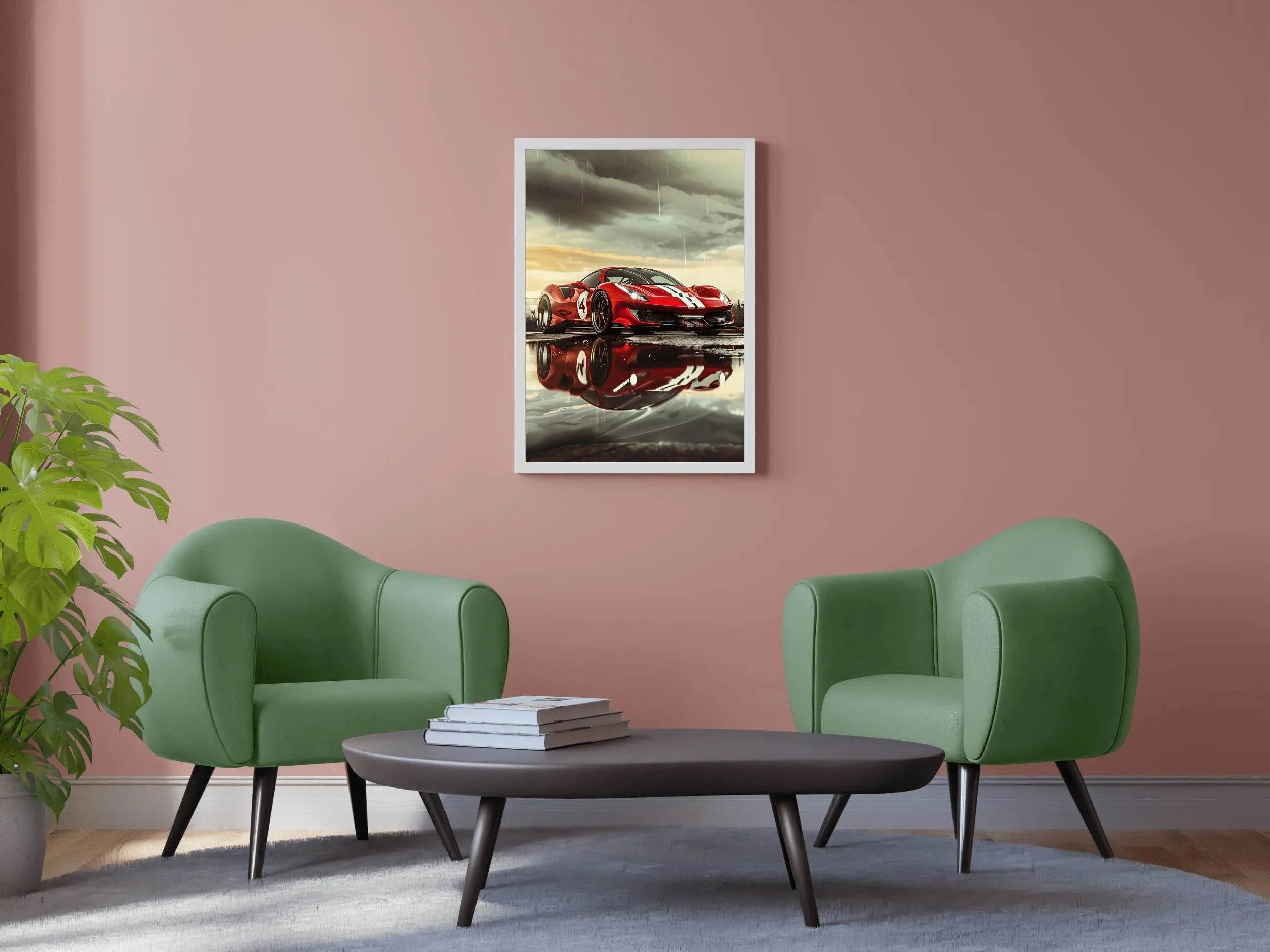 Ferrari488 Pista Red Wall Art - beink online art store