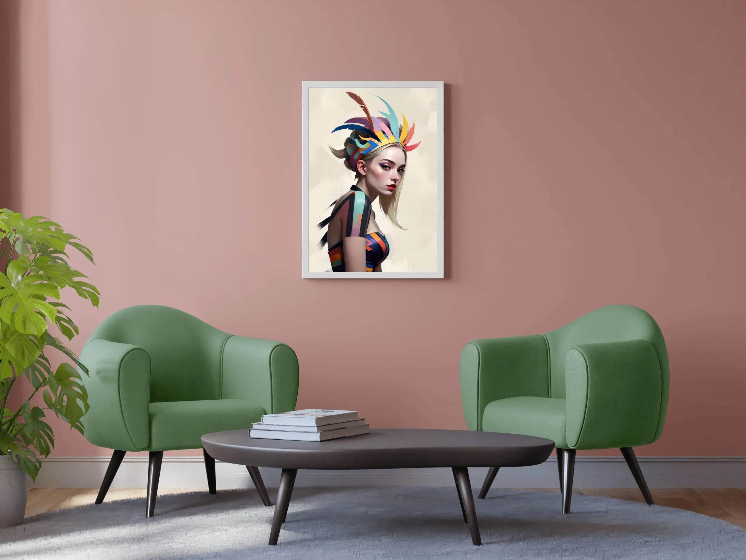 Girl with Colorful dress Wall Art - beink online art store