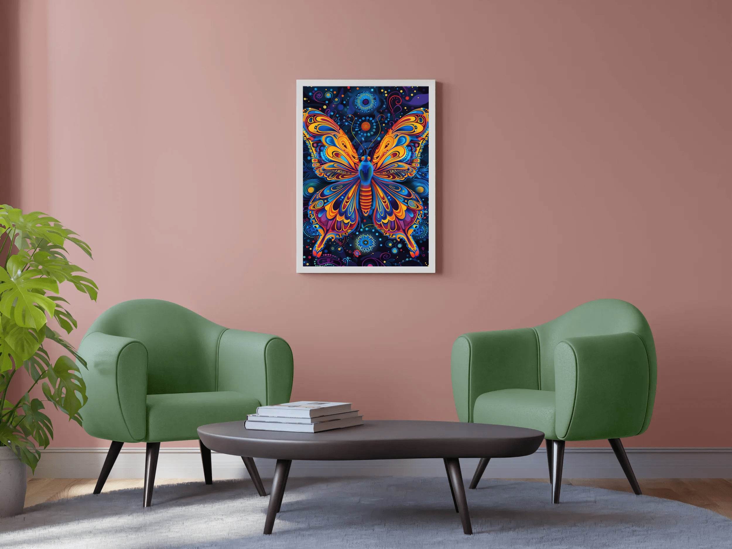 Majestic Butterfly with Fully Visible Symmetrical wings Wall Art - beink online art store