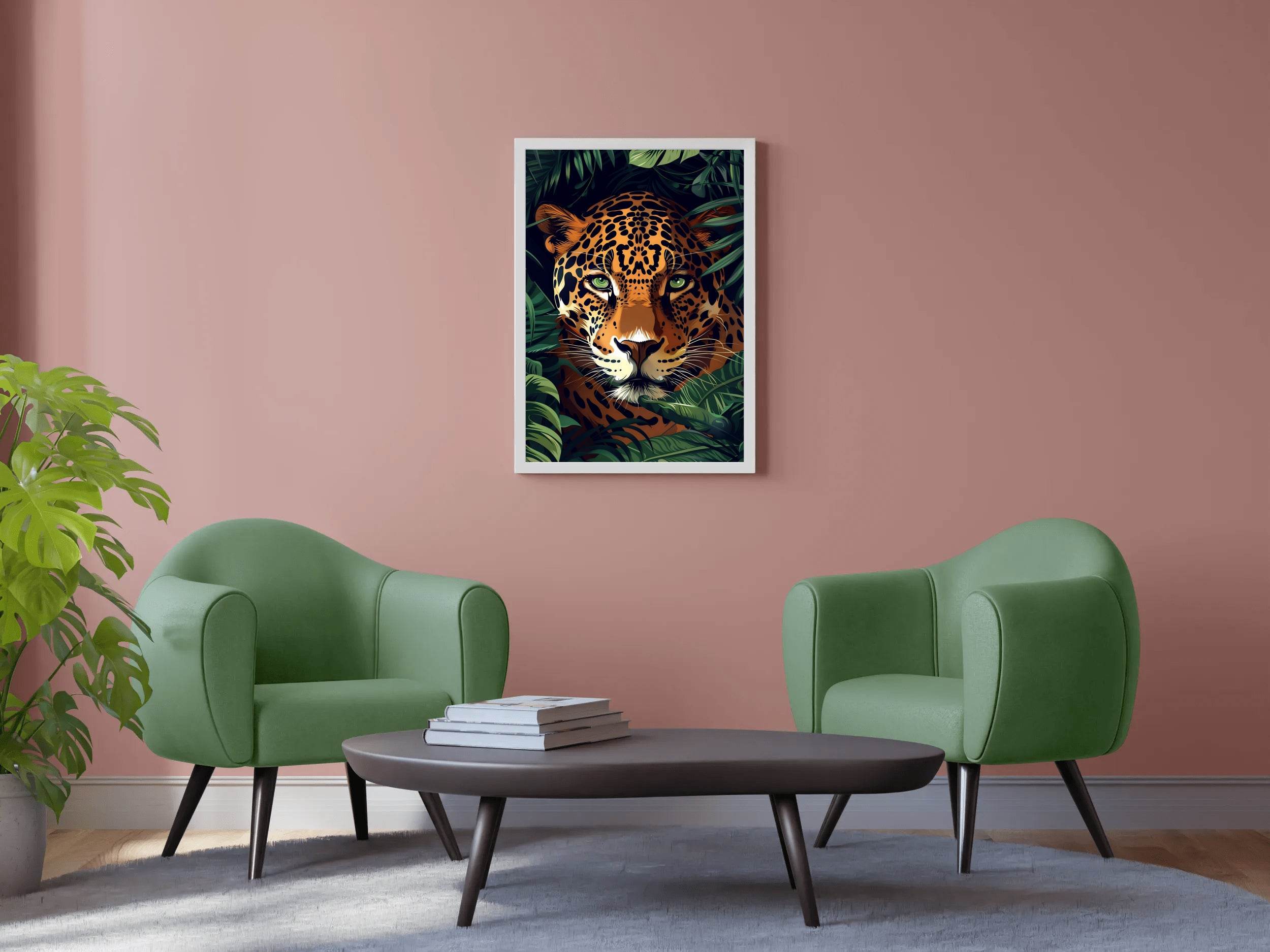 Painting of Tiger Hiding in Bushes - beink online art store