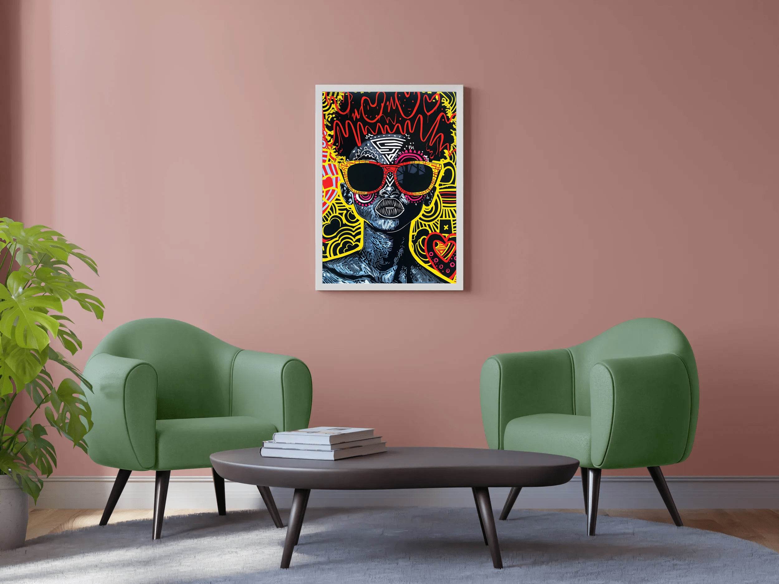 Funky Afro Wall Art - beink online art store