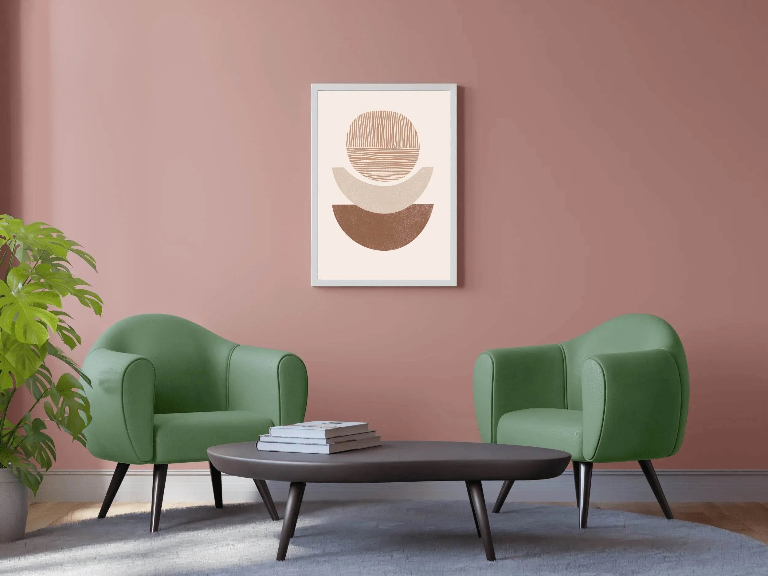 Abstract with Geometric Shapes and Warm Colors ArtWork - beink online art store