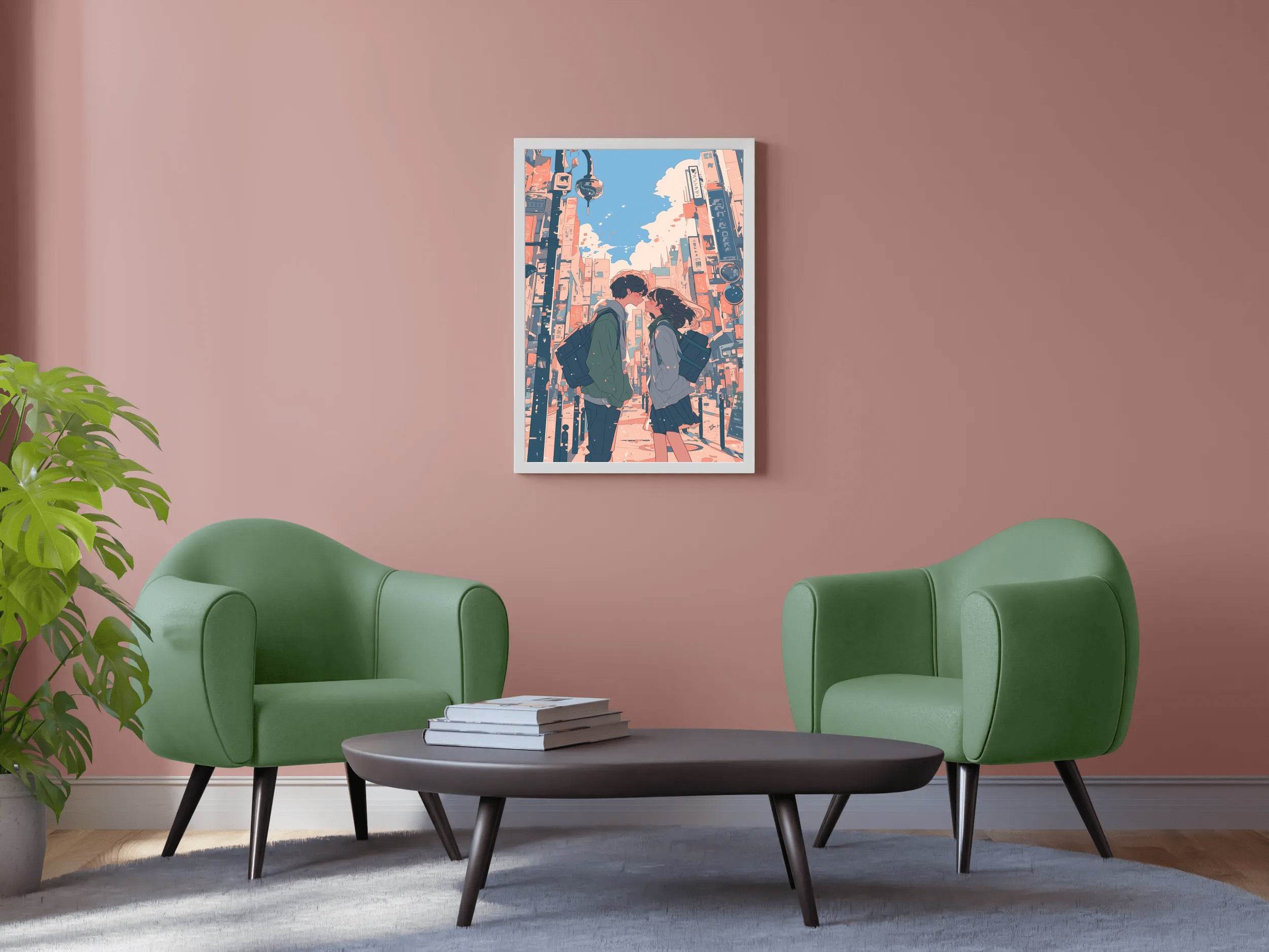 Couple Aesthetic Anime Wall Art - beink online art store
