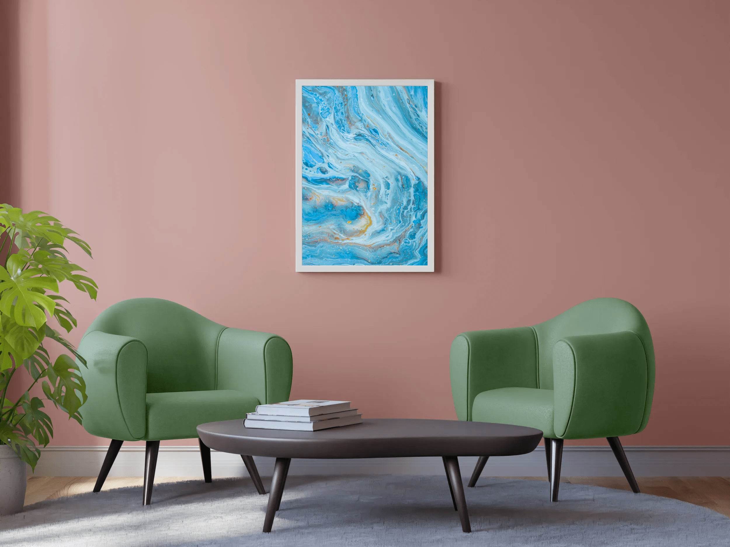 Waves View Brush Strokes Abstract Wall Art - beink online art store
