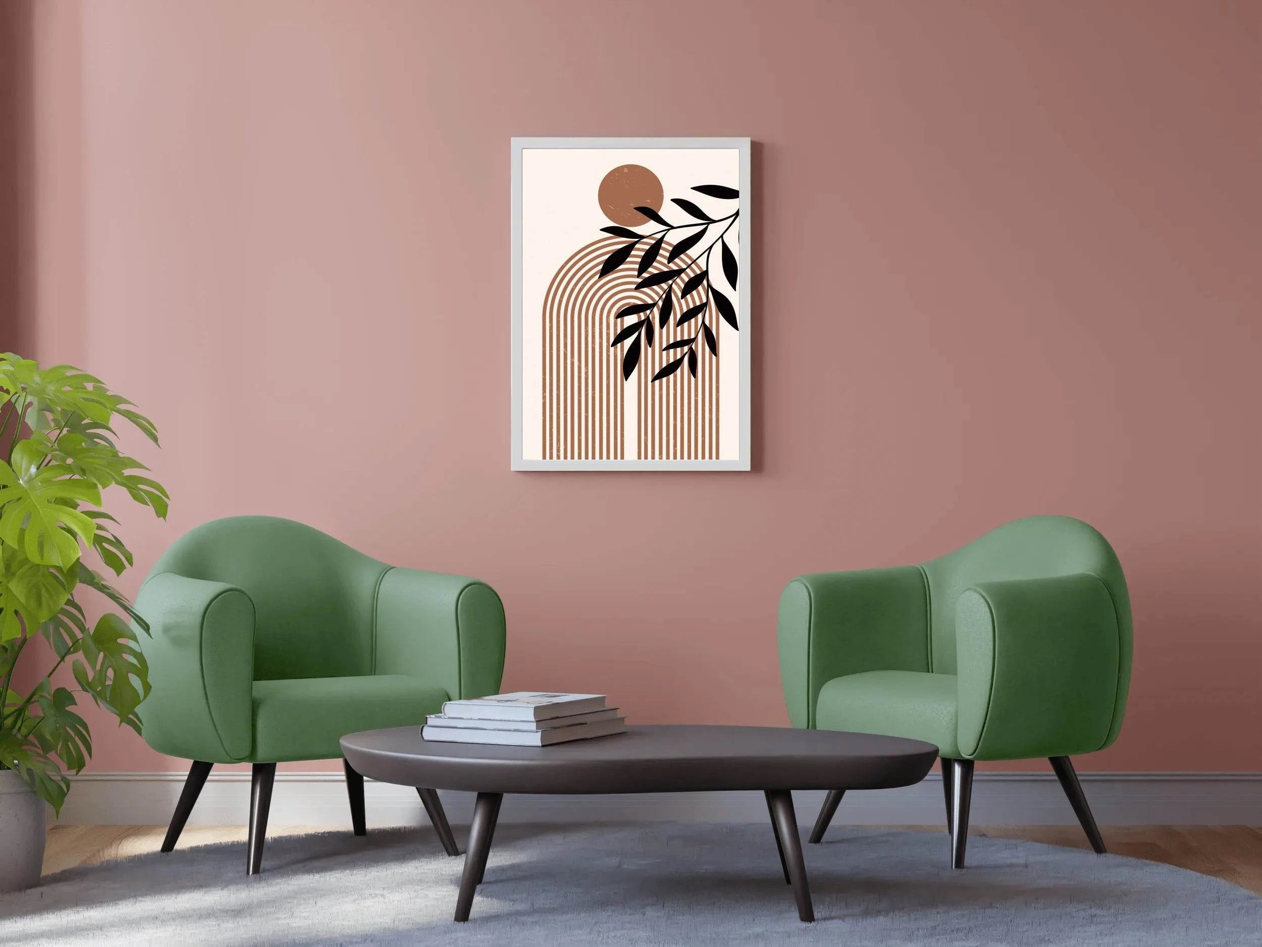Arched Lines with Leaf ArtWork - beink online art store