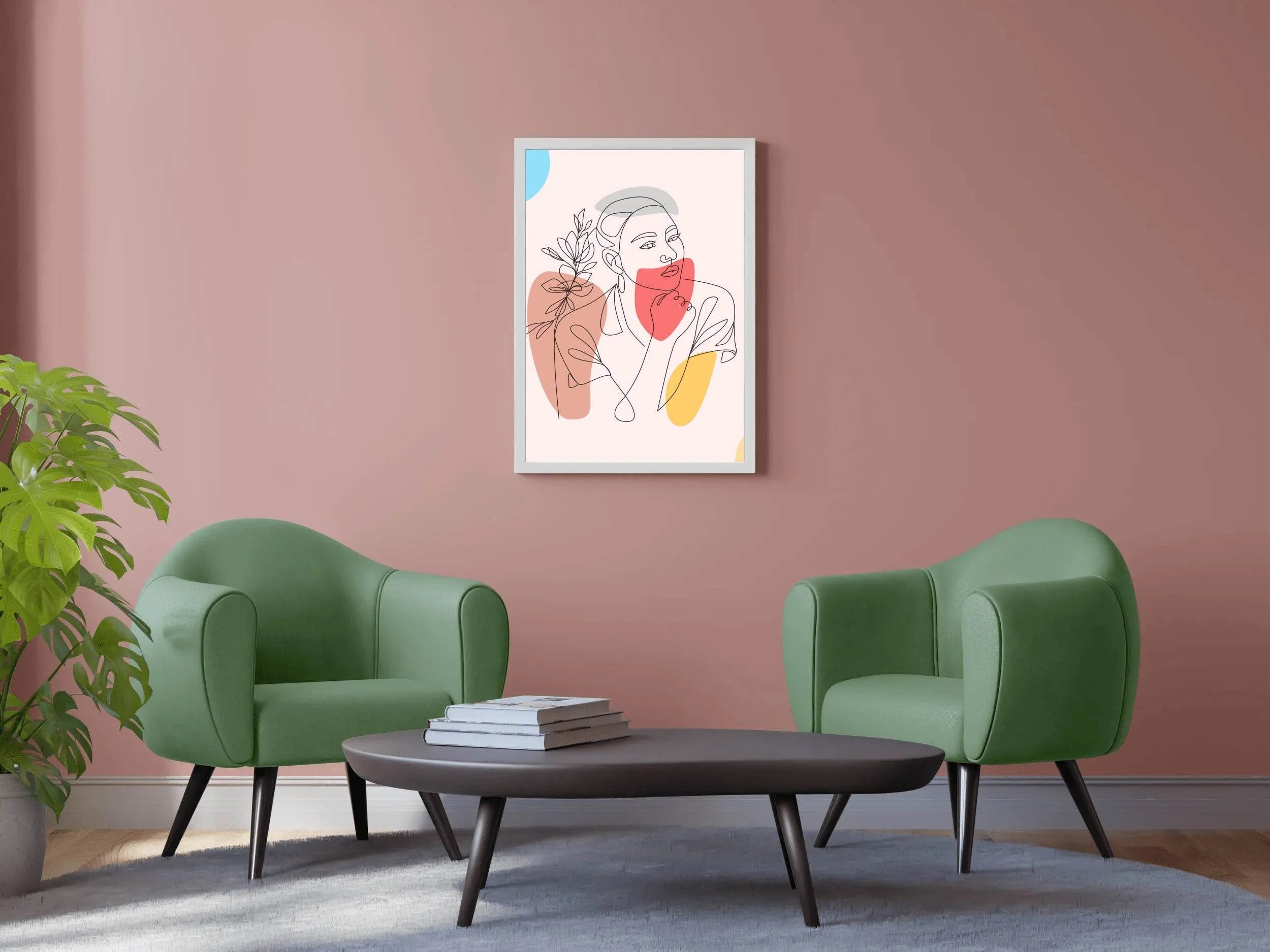 Minimal Design Of A Woman's Face Wall Art - beink online art store