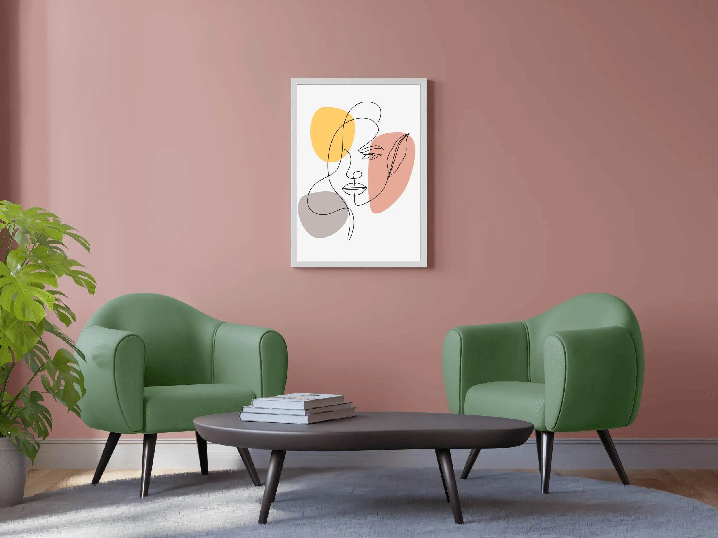 Beautiful Minimal Female Face Wall Art - beink online art store