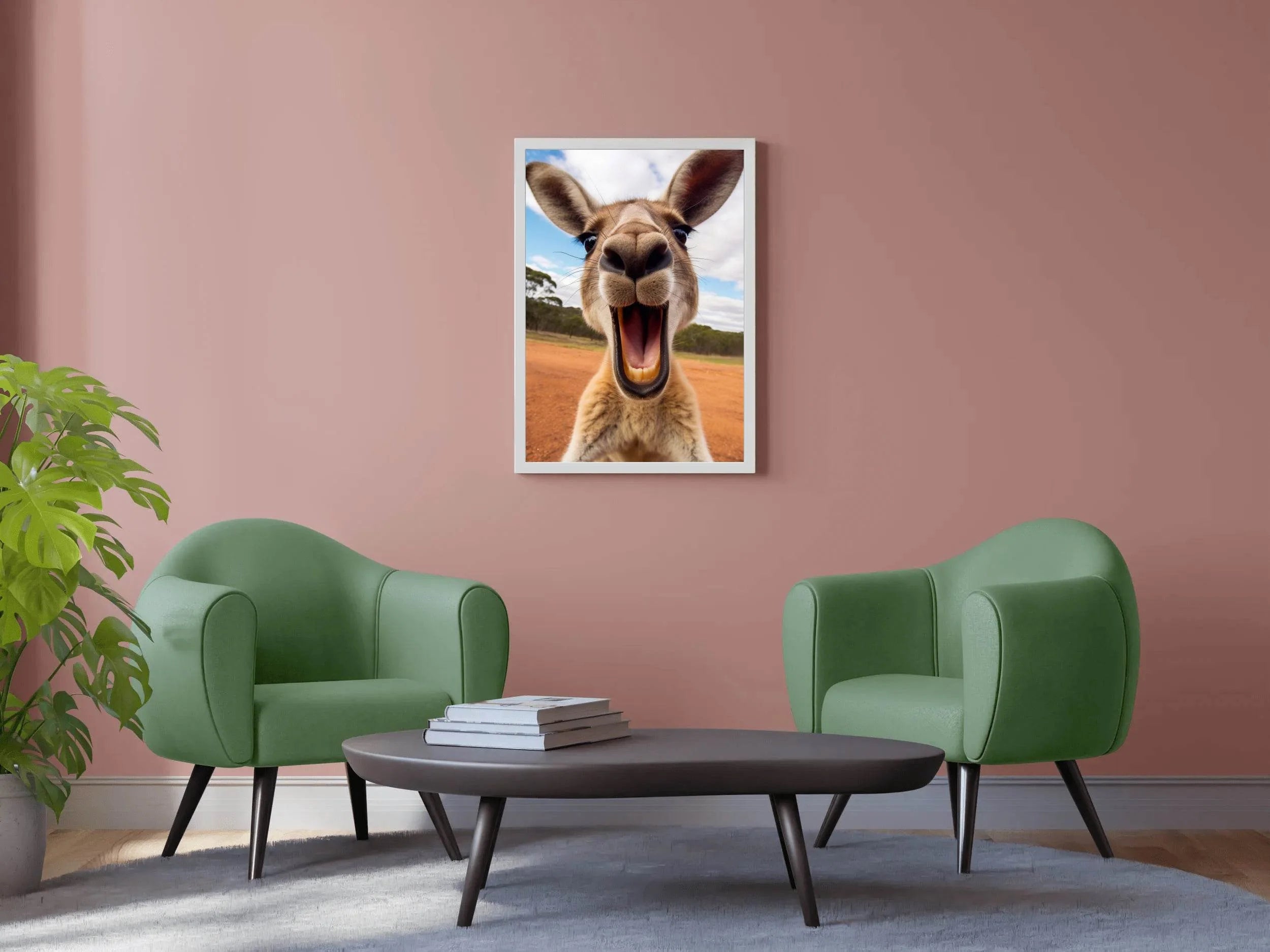 Funny Red Kangaroo Face Wall Art - beink online art store