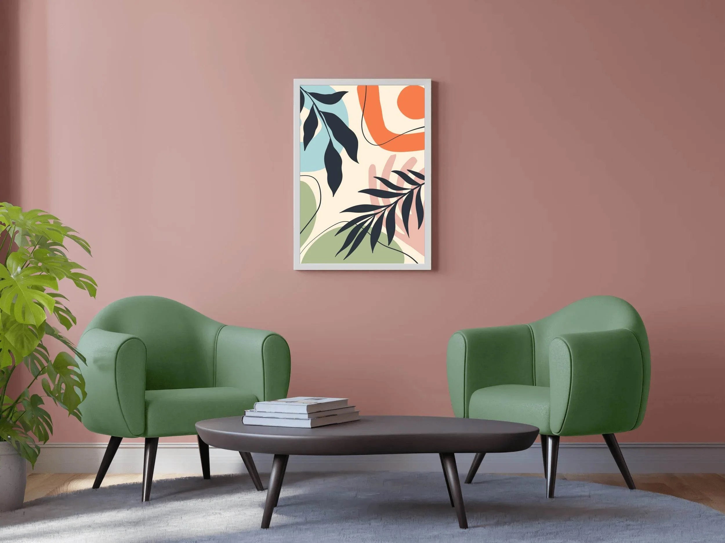 Willow And Fern Leaves Wall Art - beink online art store