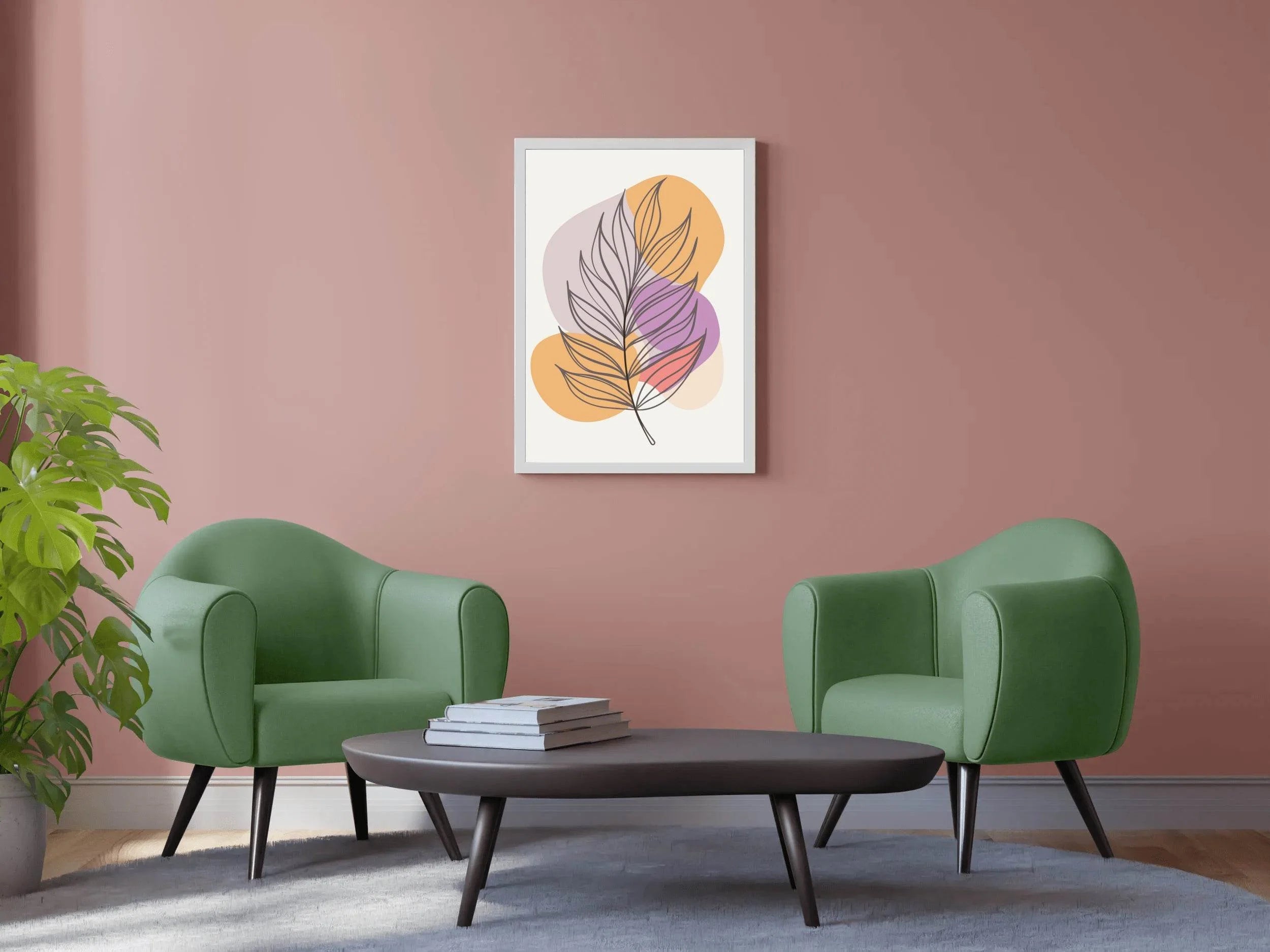 Minimal Design Of Fern Leaves Wall Art - beink online art store