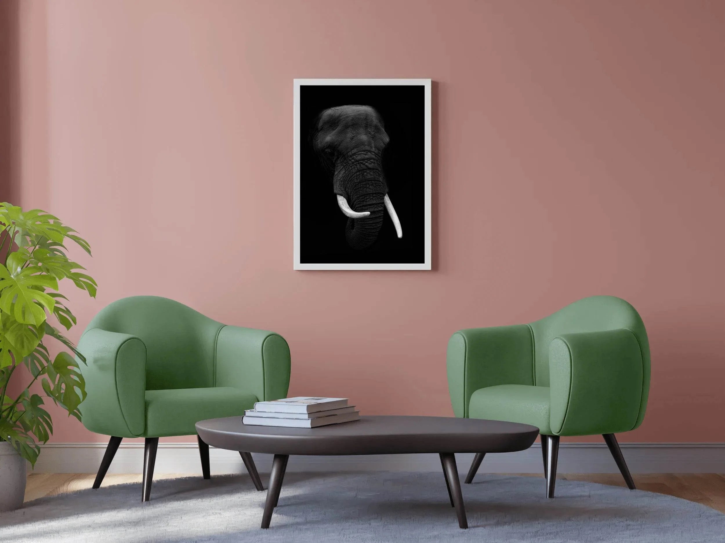 African Bush Elephant Black & White Wall Art - beink online art store