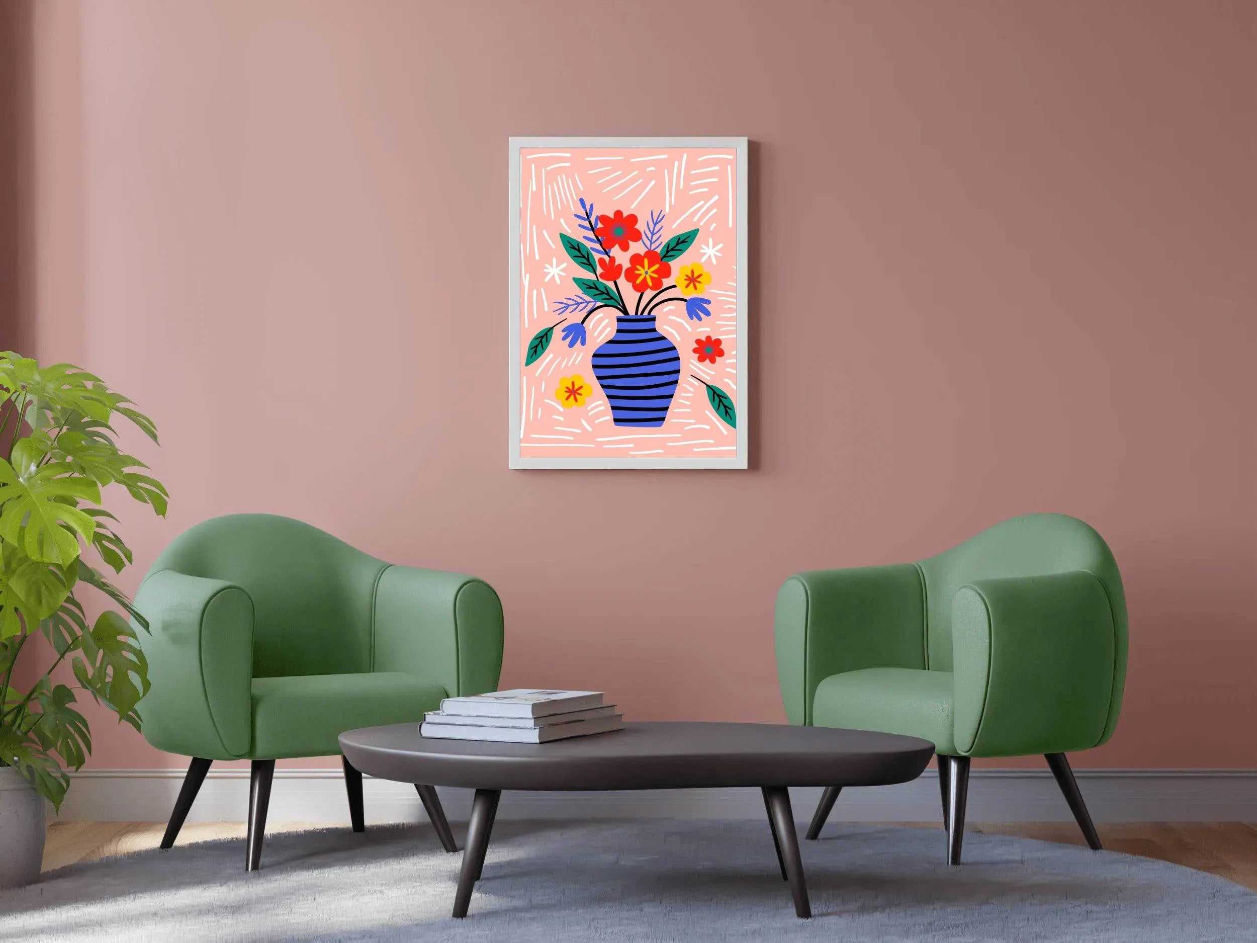 Painting a Bouquet of Flowers Inside a Clay Pot Art - beink online art store