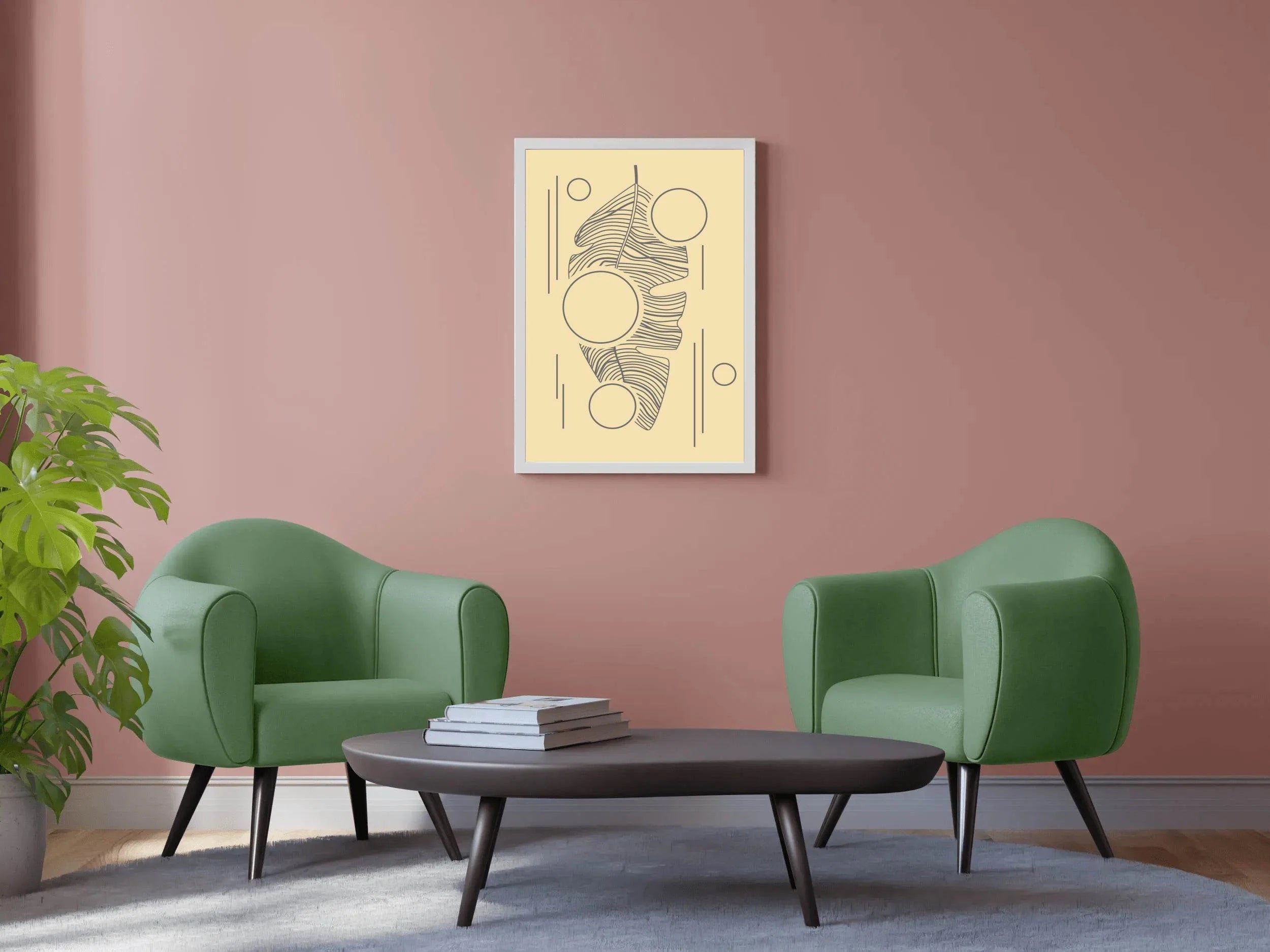 Cone Leaf Minimal Design Wall Art - beink online art store